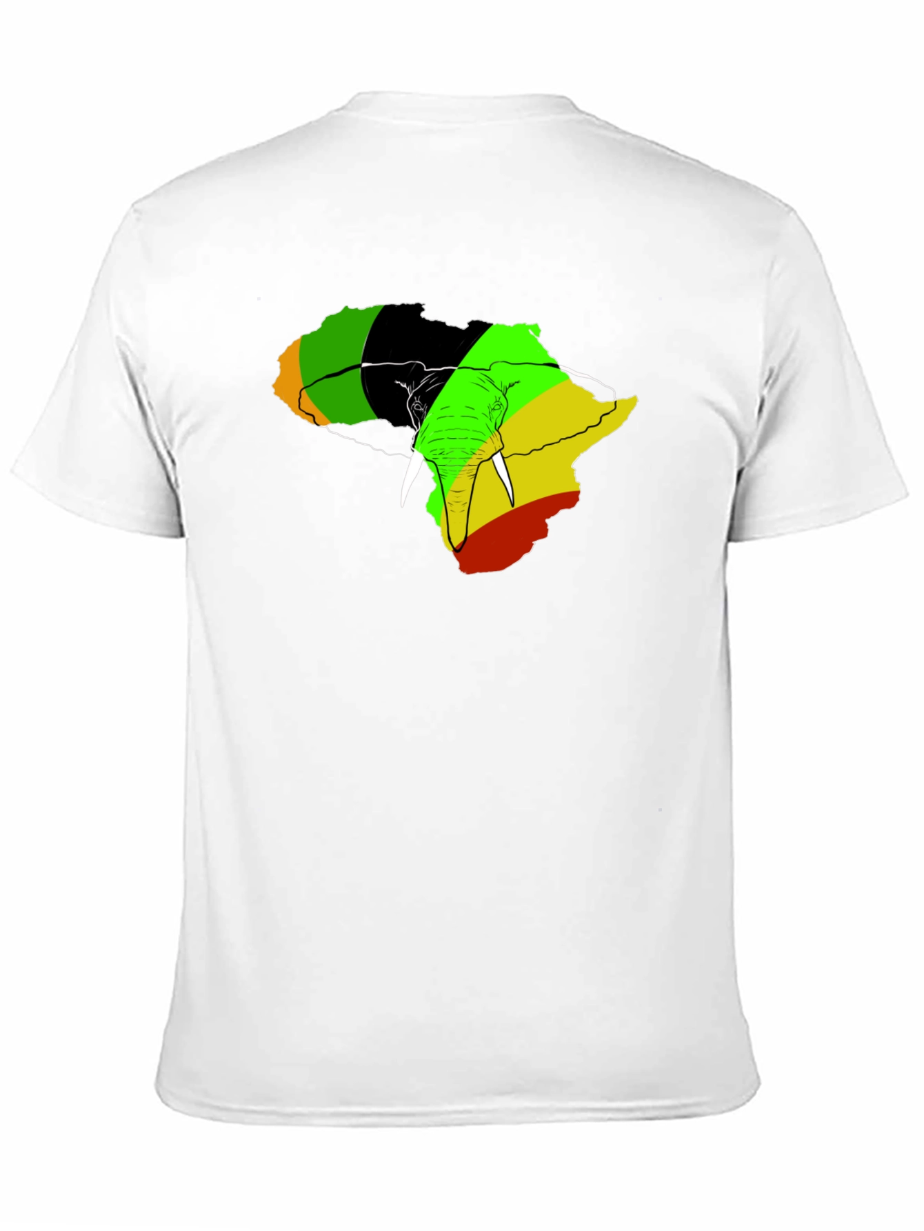 Africa Elephant Rasta T-Shirt - Mens