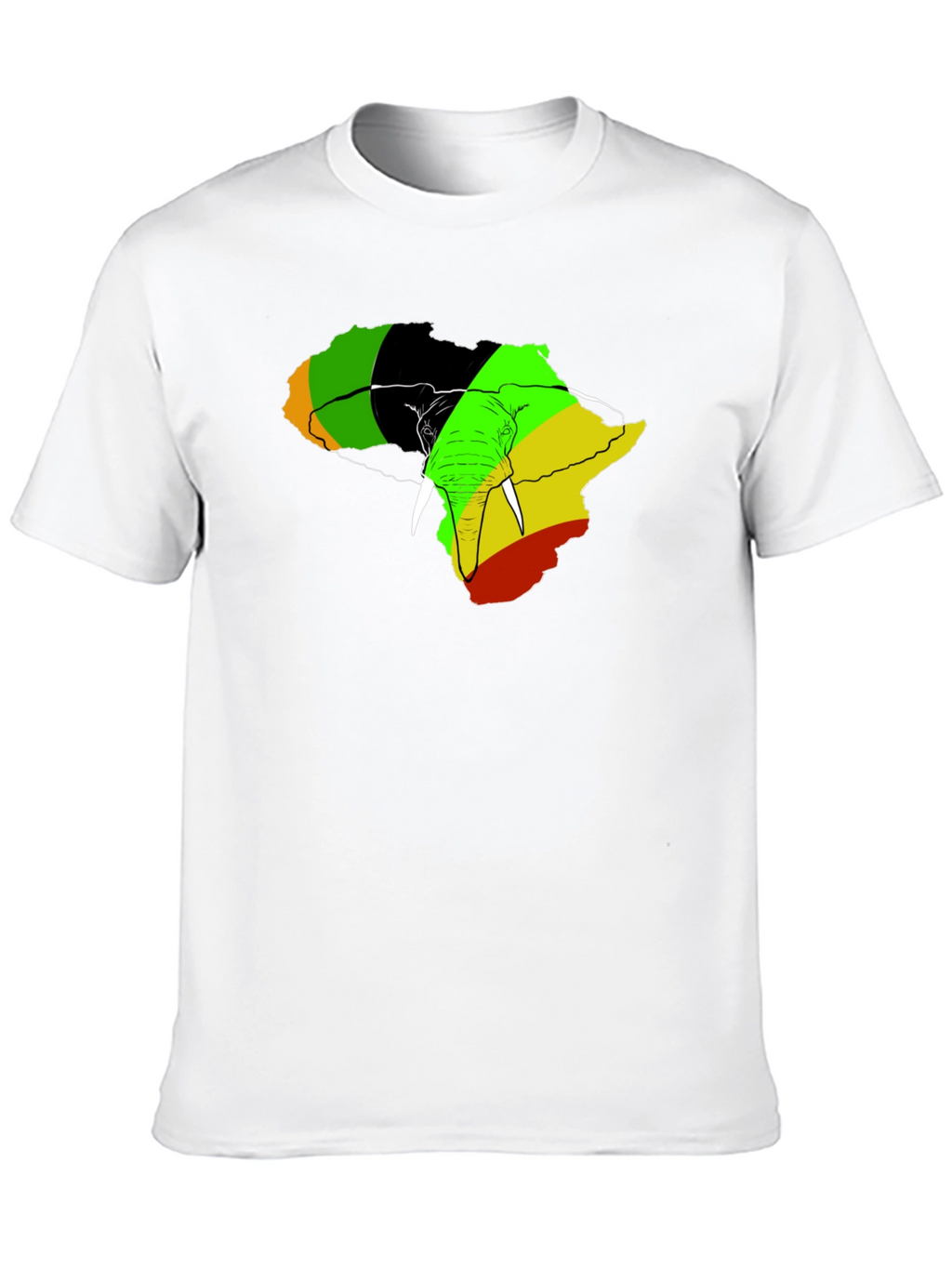 Africa Elephant Rasta T-Shirt - Mens