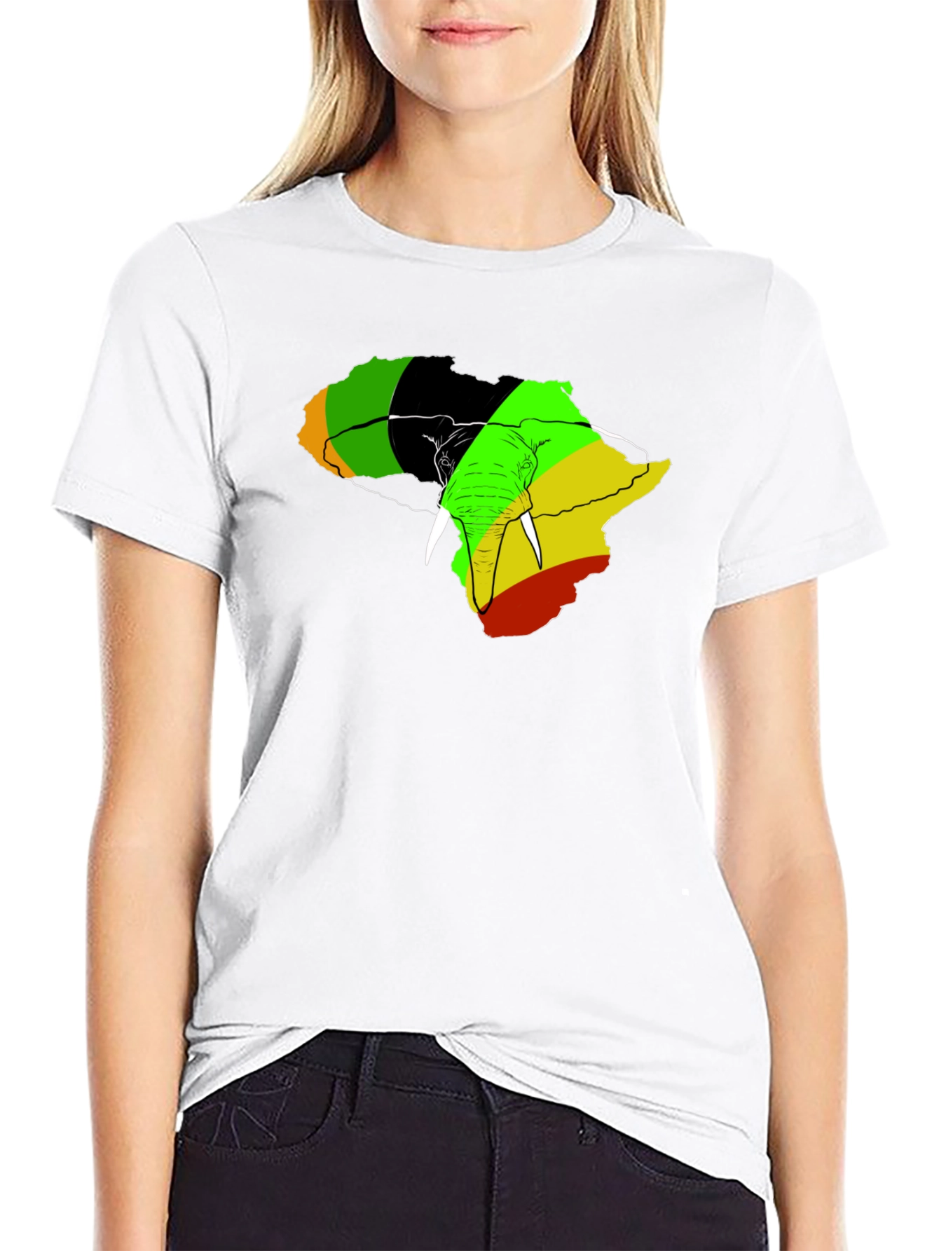 Africa Elephant Rasta T-Shirt - Mens