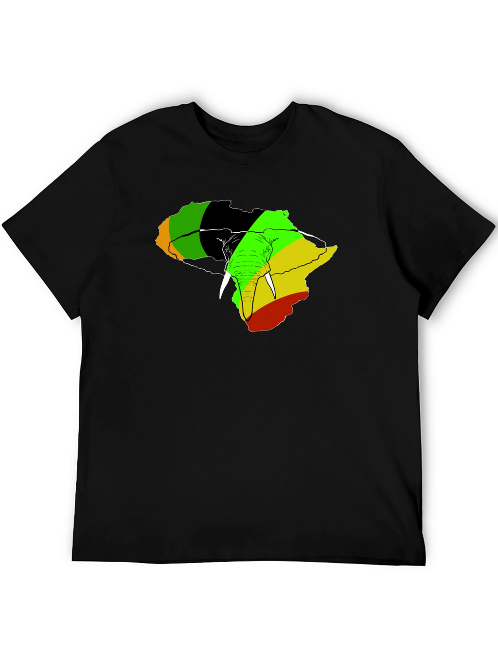 Africa Elephant Rasta T-Shirt - Mens