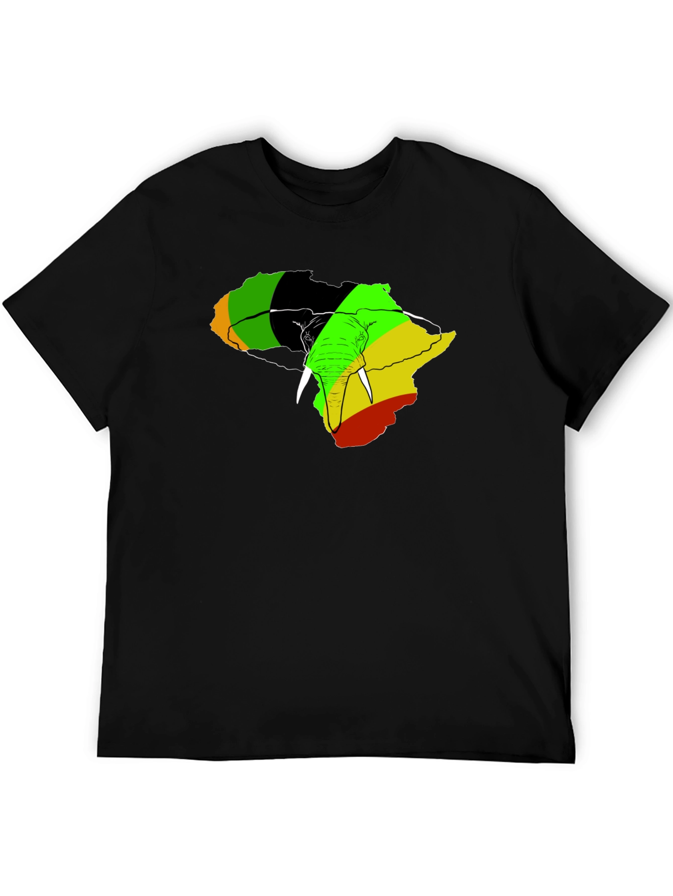 Africa Elephant Rasta T-Shirt - Mens