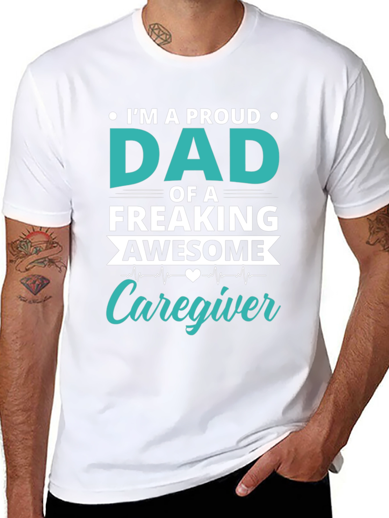 Proud Dad Caregiver Graphic T-Shirt