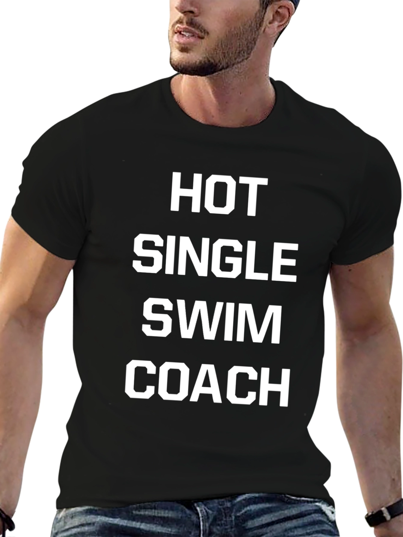 Hot Single Swim Coach T-Shirt - Novelty Graphic Tee