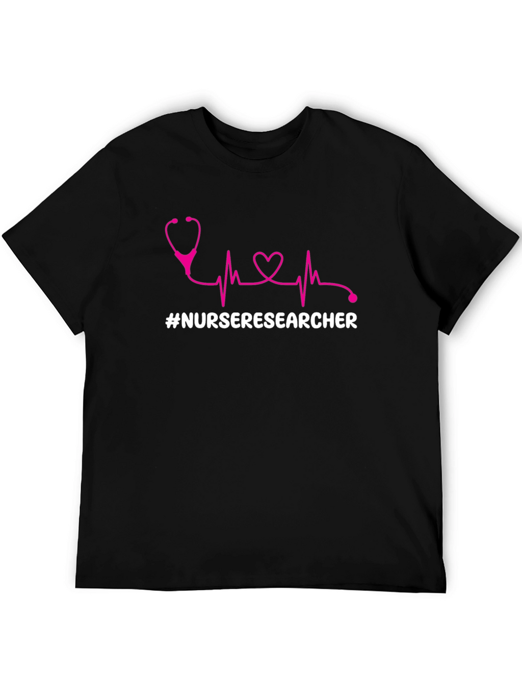 Nurse Researcher T-Shirt - Stethoscope Heartbeat Design