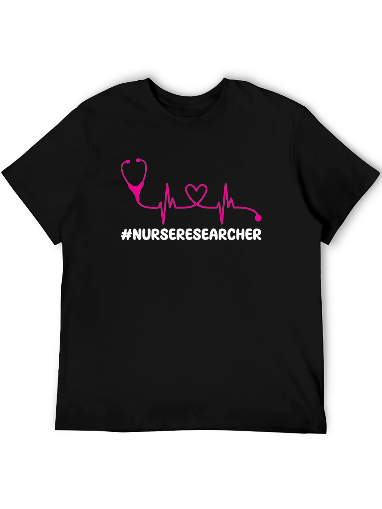 Nurse Researcher T-Shirt - Stethoscope Heartbeat Design