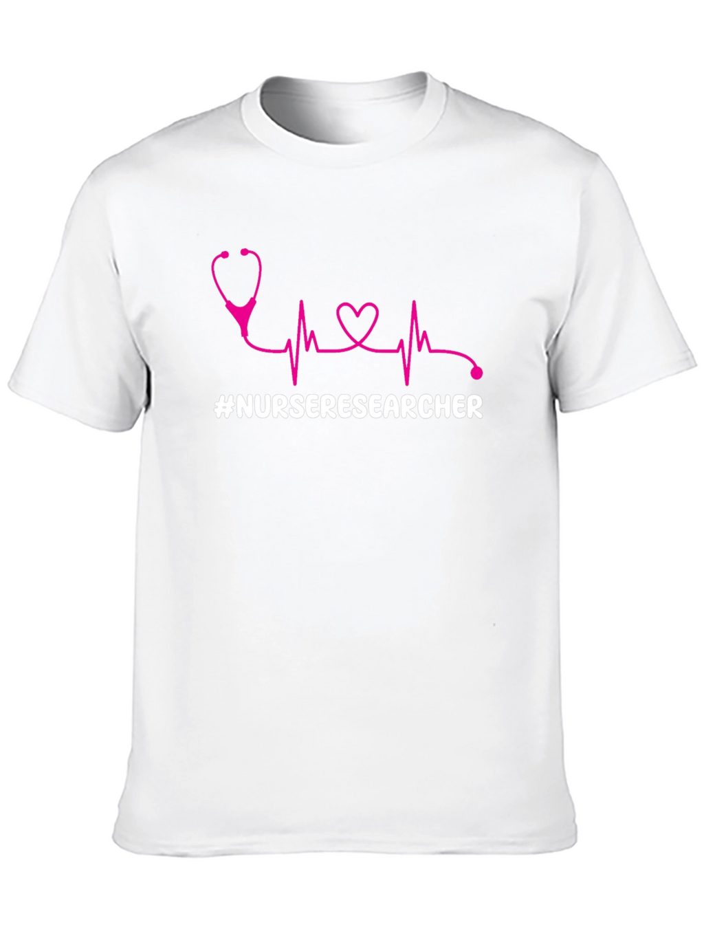 Nurse Researcher T-Shirt - Stethoscope Heartbeat Design