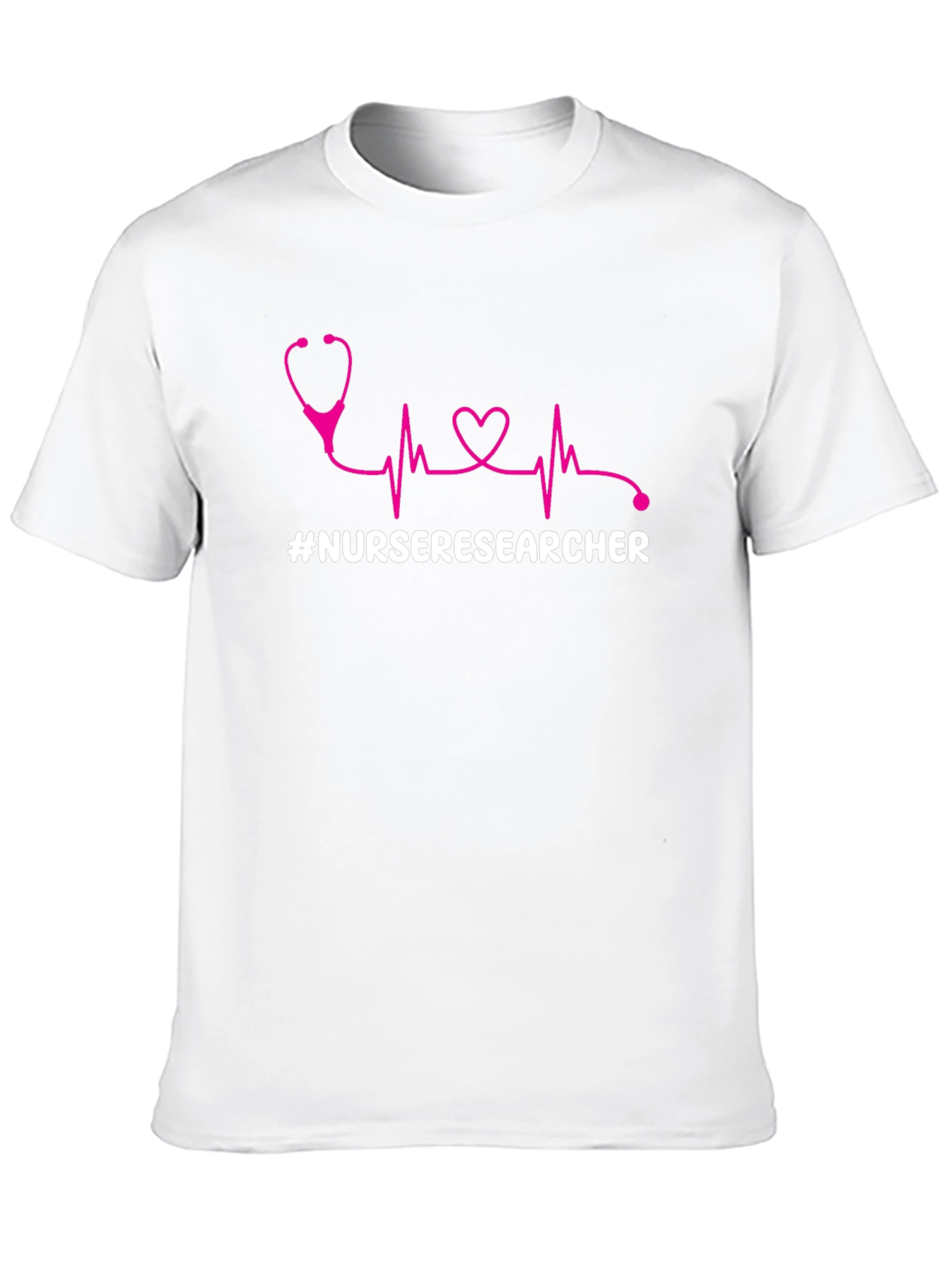 Nurse Researcher T-Shirt - Stethoscope Heartbeat Design