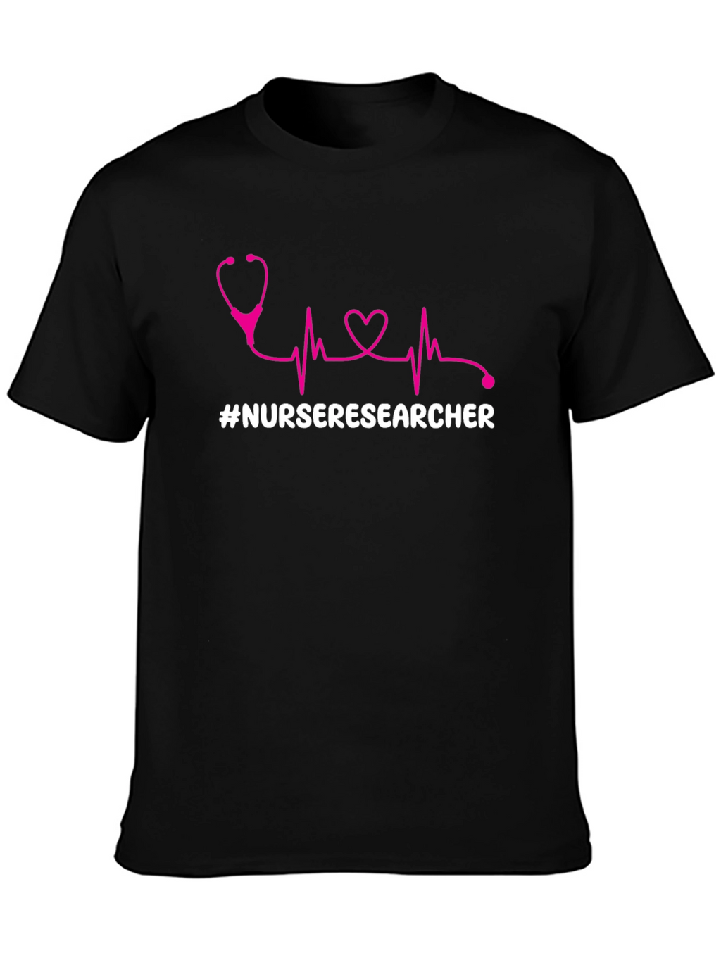 Nurse Researcher T-Shirt - Stethoscope Heartbeat Design