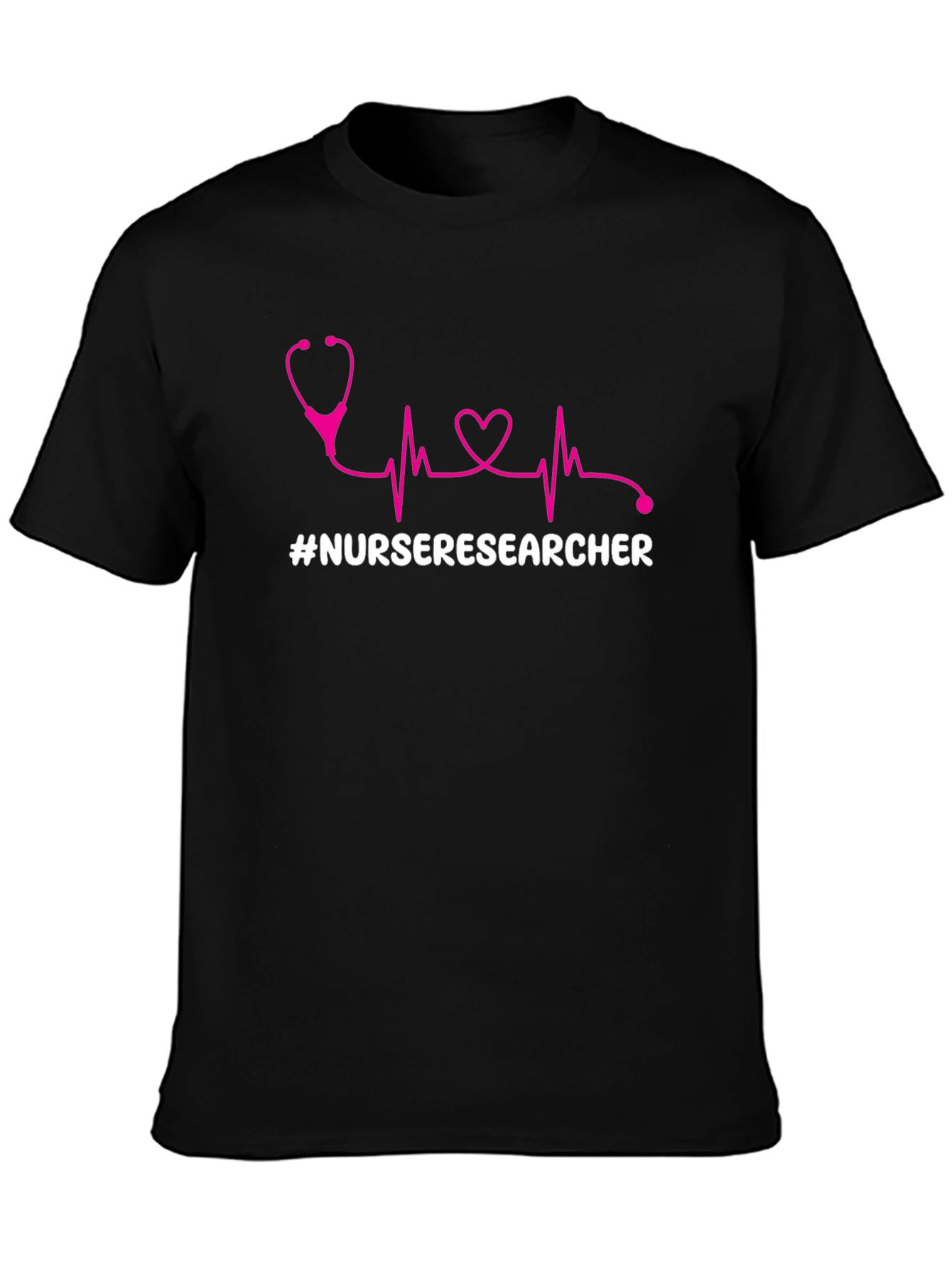 Nurse Researcher T-Shirt - Stethoscope Heartbeat Design