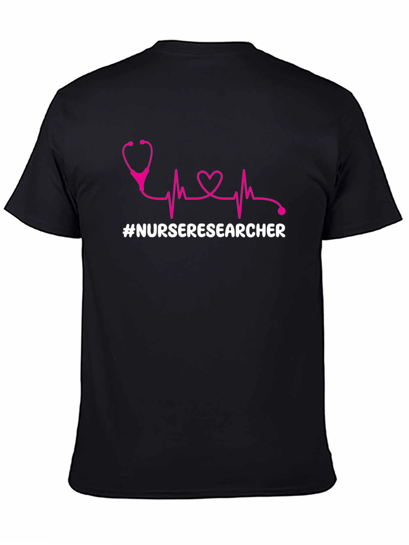 Nurse Researcher T-Shirt - Stethoscope Heartbeat Design