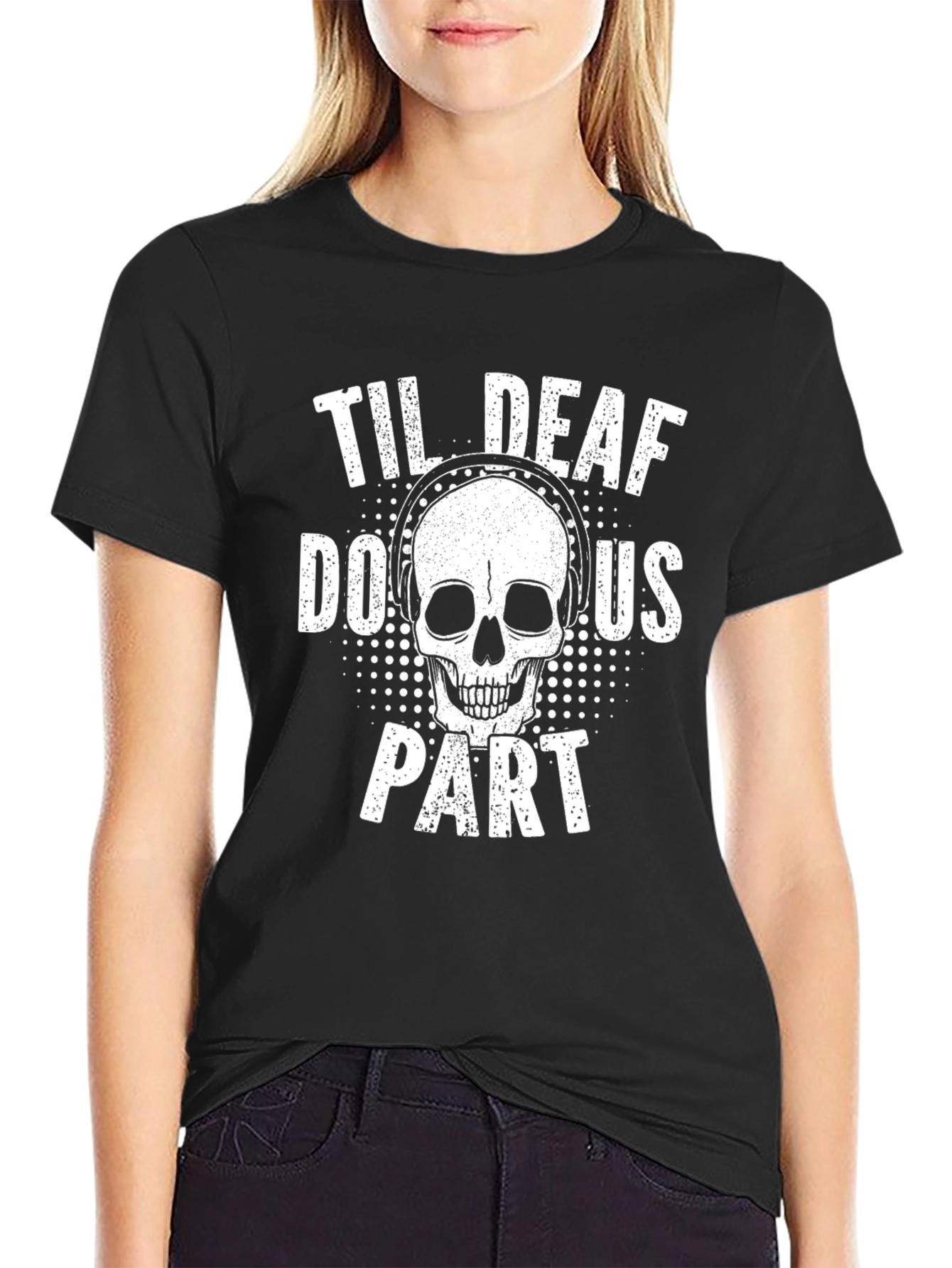 Til Deaf Do Us Part Skull Graphic Tee
