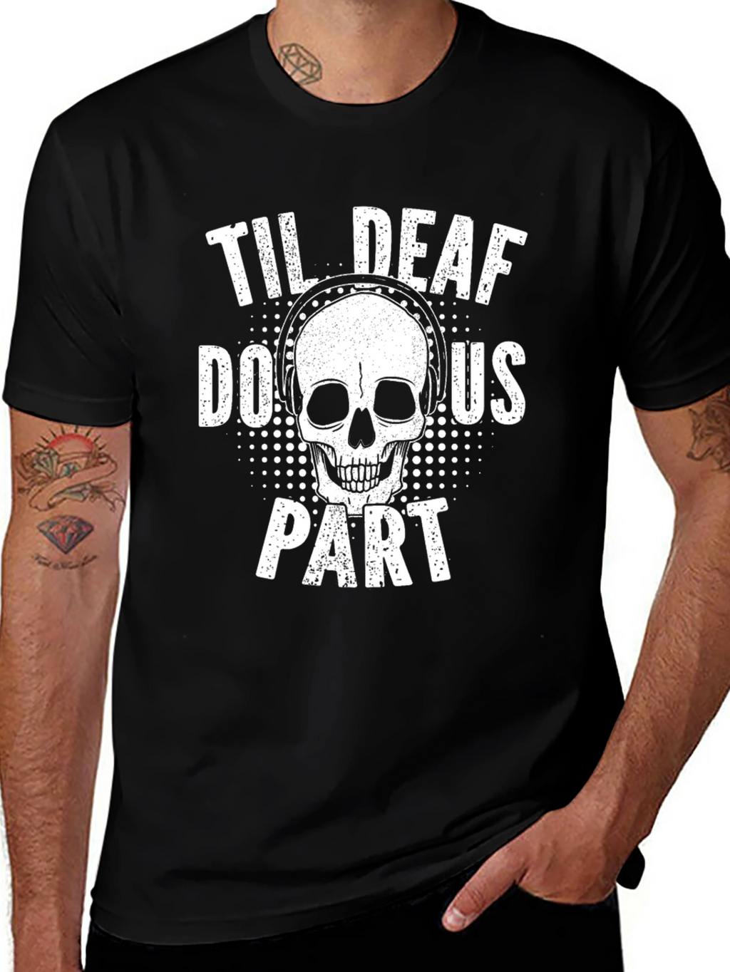 Til Deaf Do Us Part Skull Graphic Tee