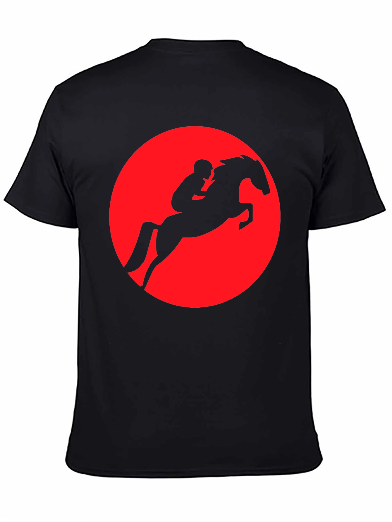Equestrian Silhouette Tee - Red Circle Horseback Rider Design