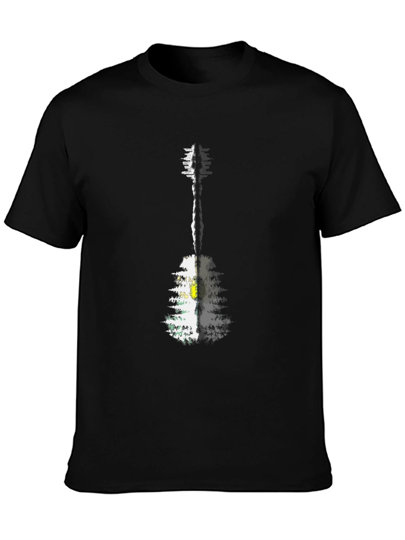 Guitar Forest Graphic Tee - Mens Black T-Shirt
