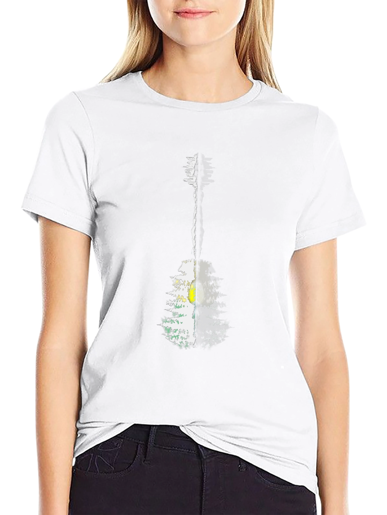 Guitar Forest Graphic Tee - Mens Black T-Shirt