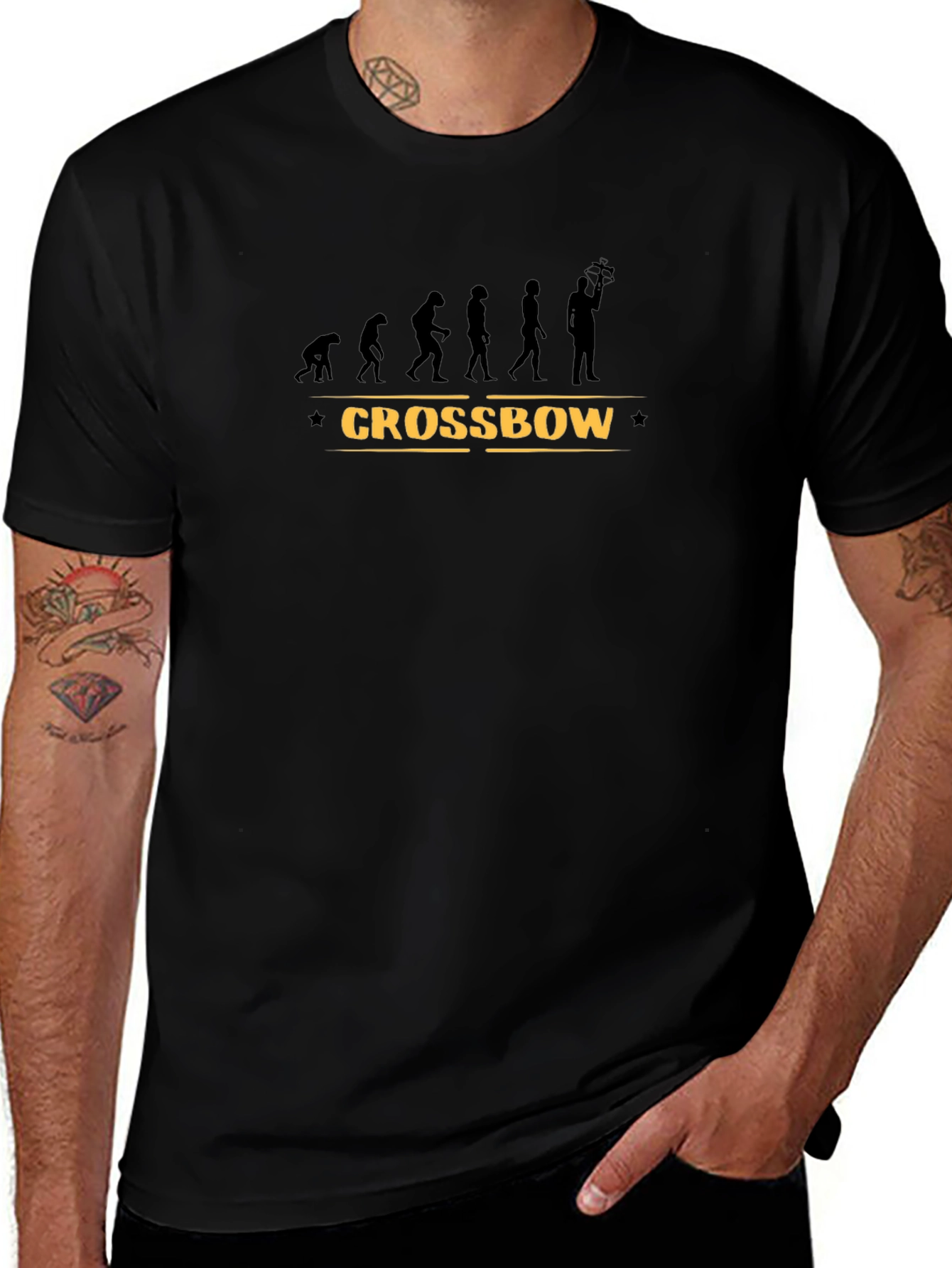 Crossbow Evolution Graphic T-Shirt - Black Cotton Tee
