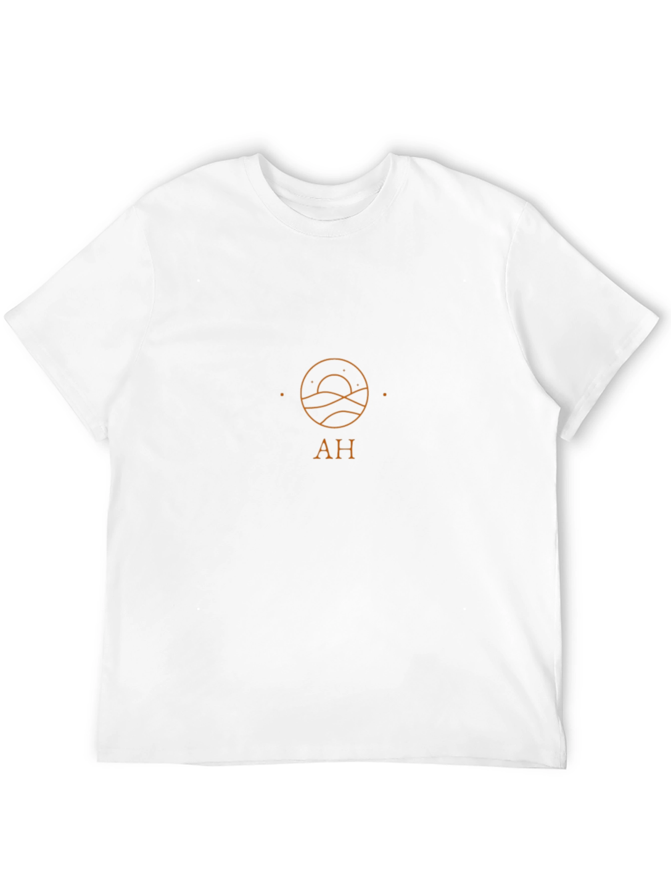 Minimalist Black Tee with Geometric Sun Design