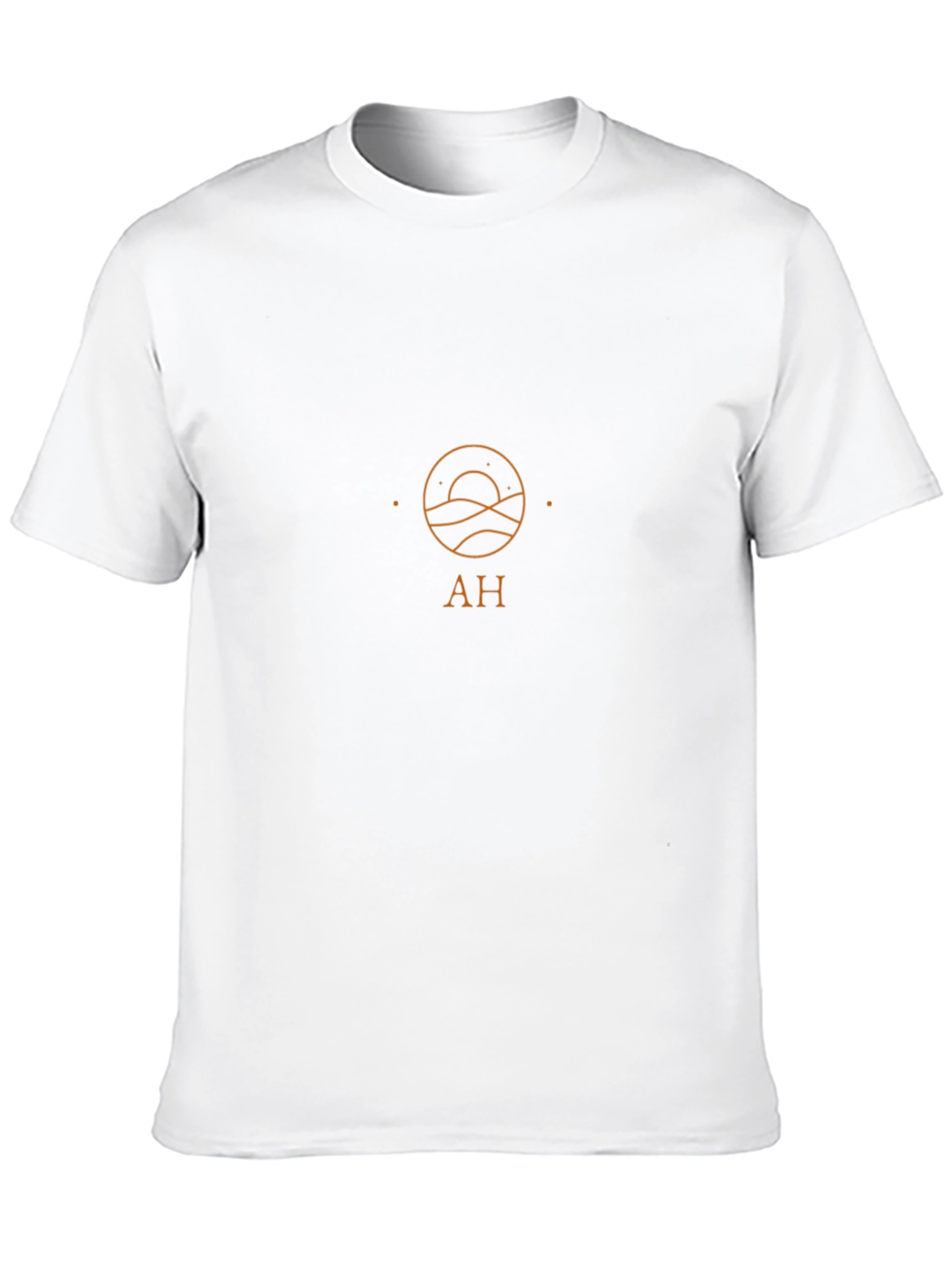 Minimalist Black Tee with Geometric Sun Design