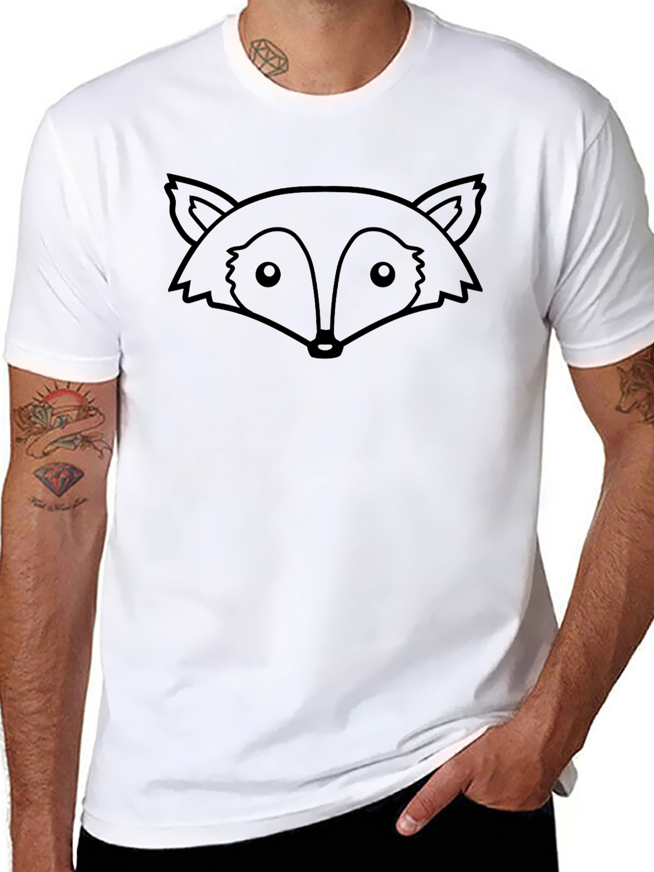 Fox Graphic Print Tee - Modern Casual Style