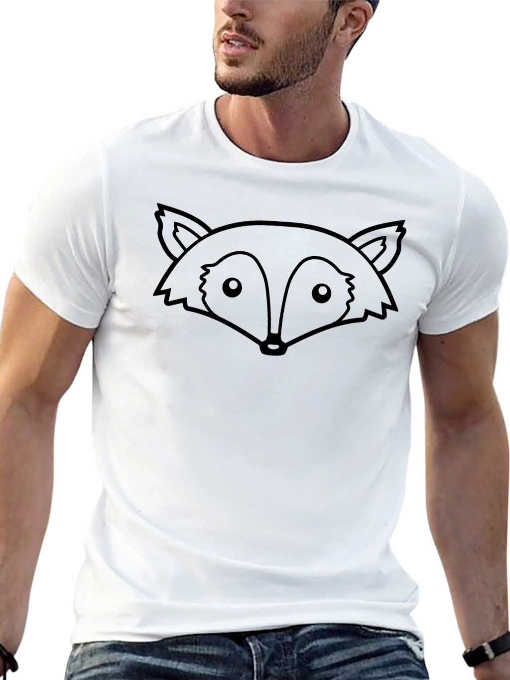 Fox Graphic Print Tee - Modern Casual Style