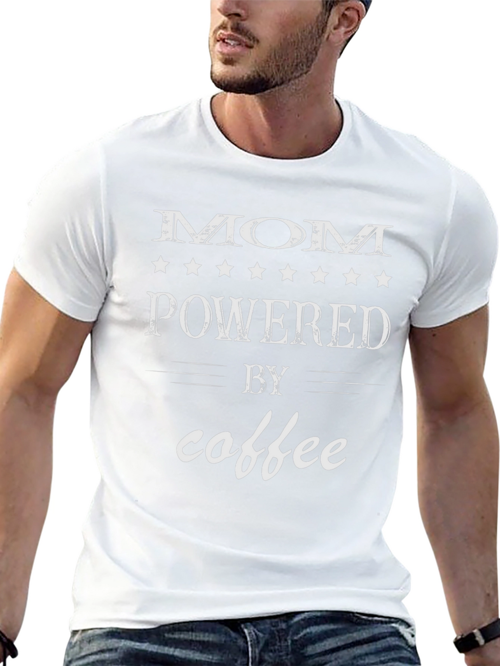 Mom Powered By Coffee Graphic Tee