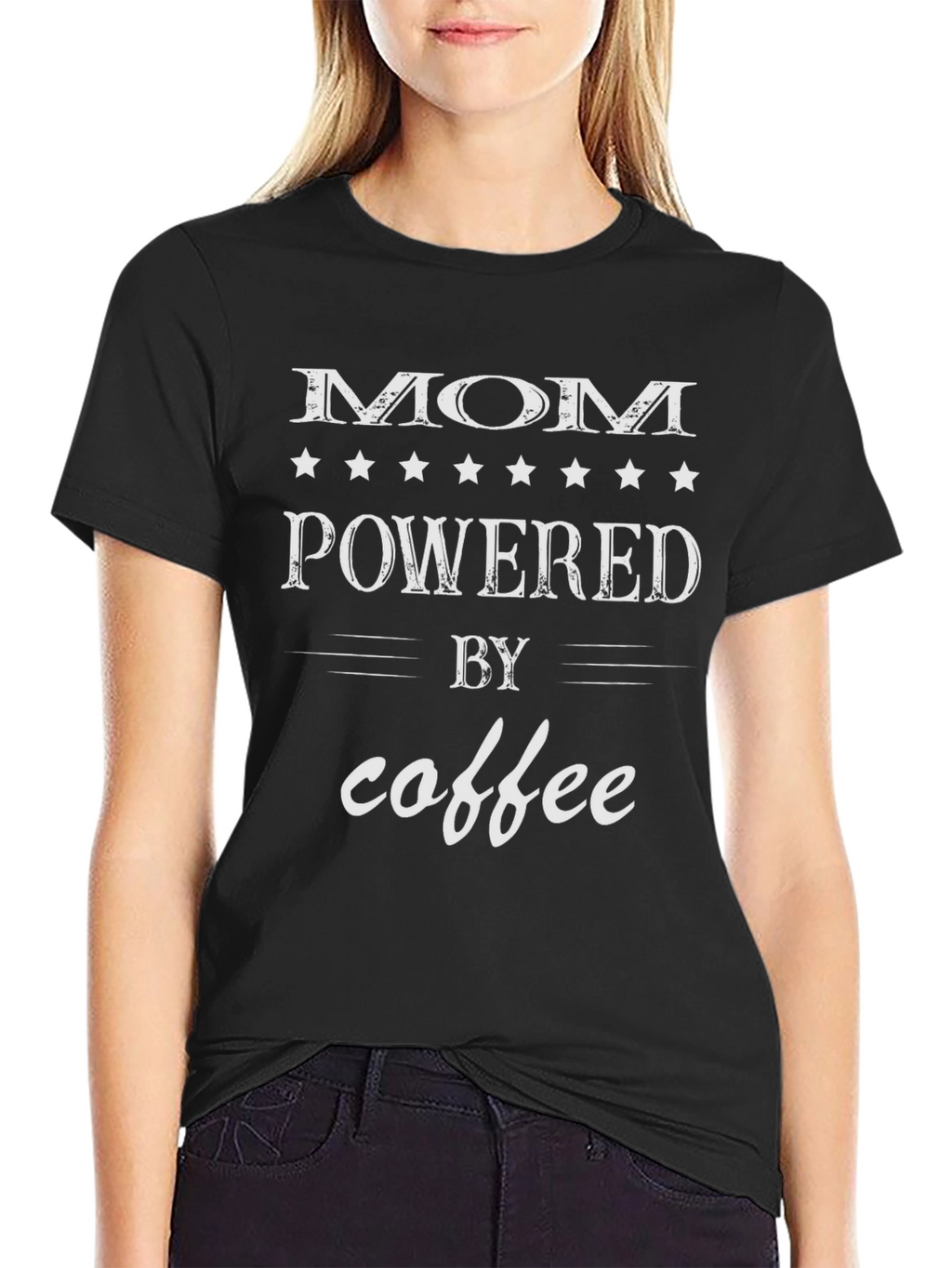 Mom Powered By Coffee Graphic Tee