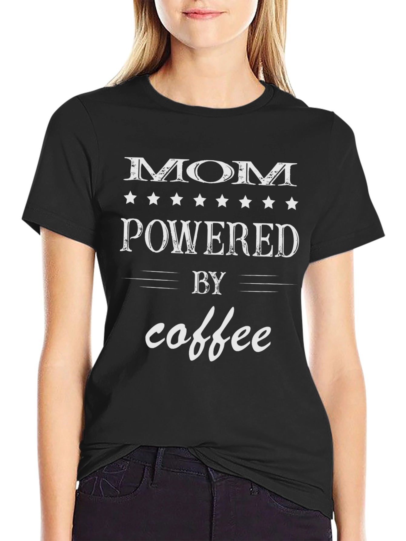 Mom Powered By Coffee Graphic Tee