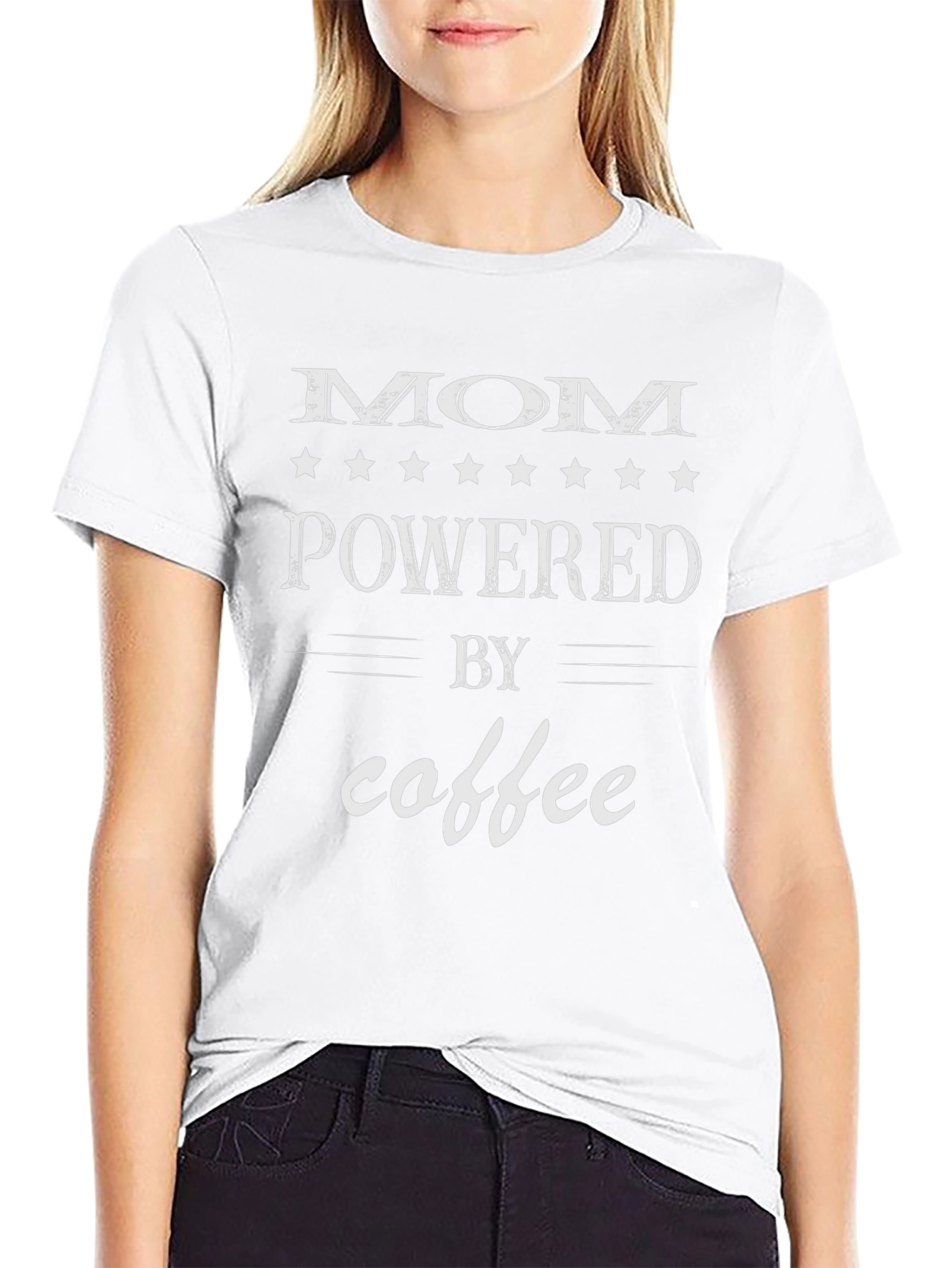 Mom Powered By Coffee Graphic Tee