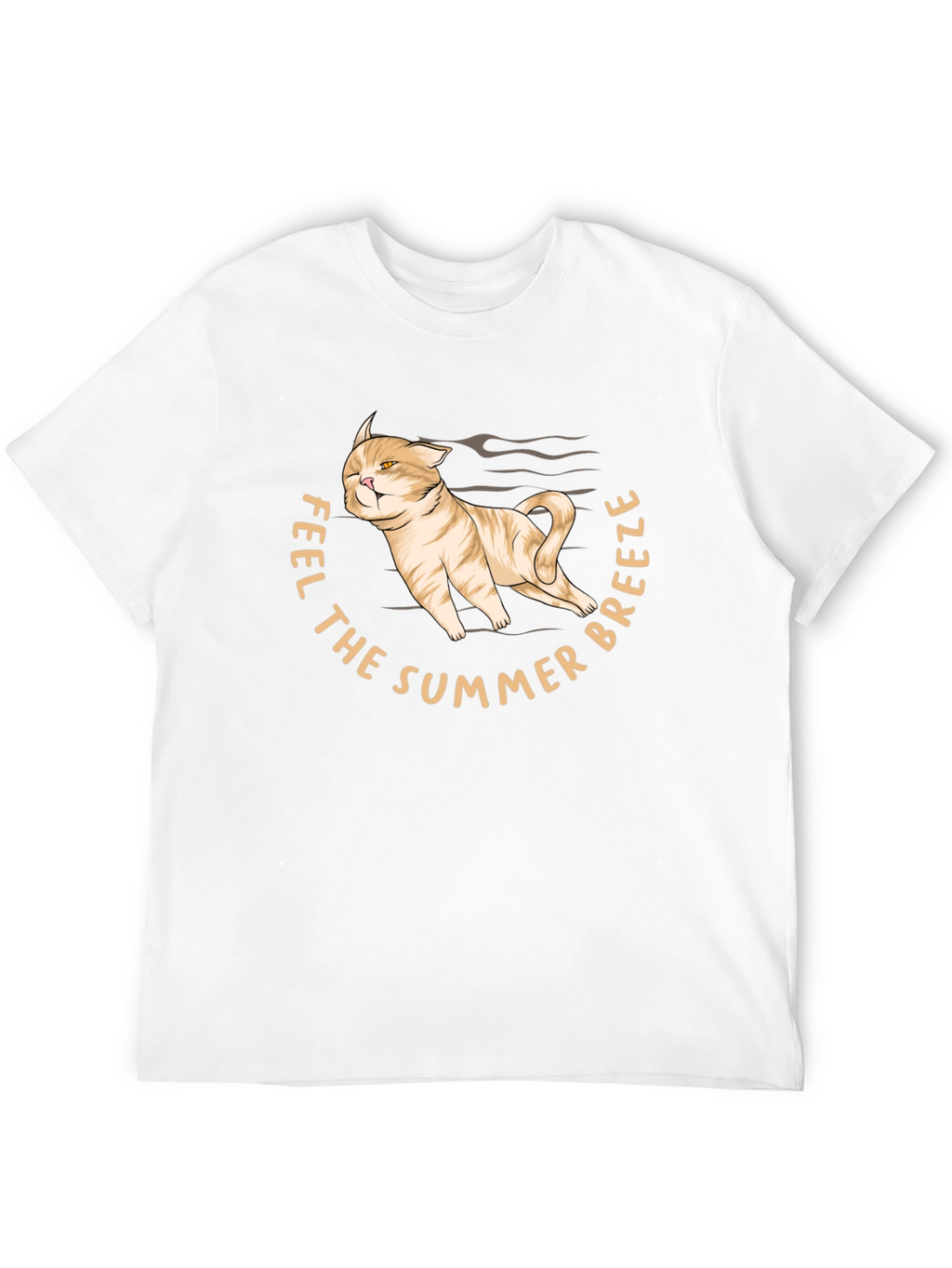 Feel The Summer Breeze Cat Graphic T-Shirt