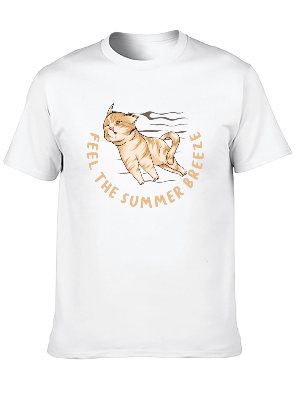Feel The Summer Breeze Cat Graphic T-Shirt
