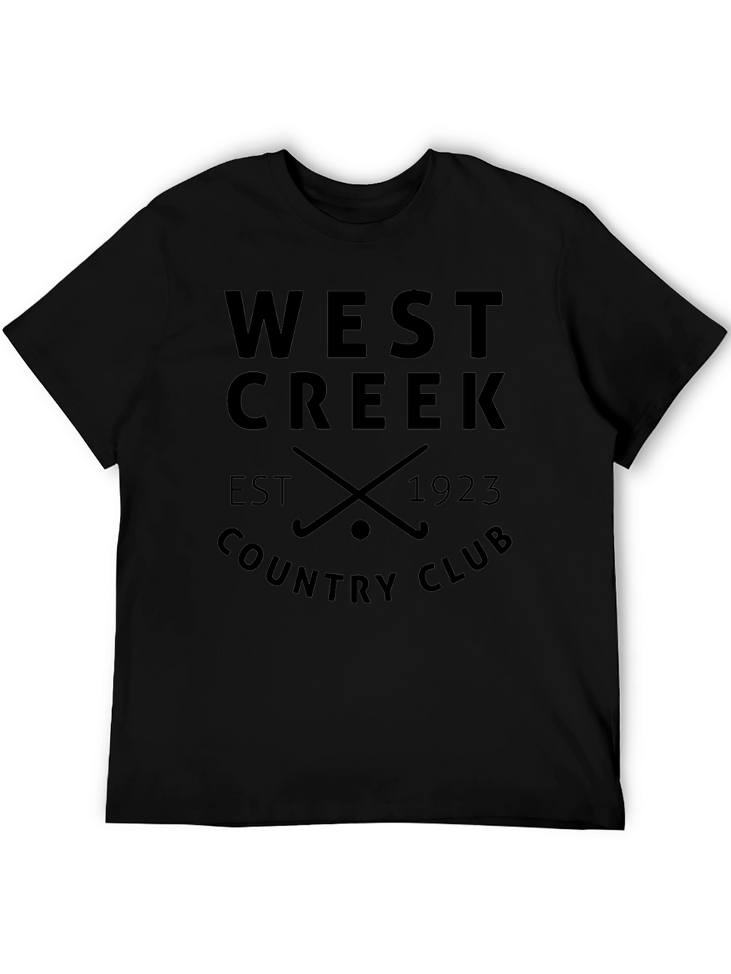 West Creek Country Club T-Shirt Black Cotton