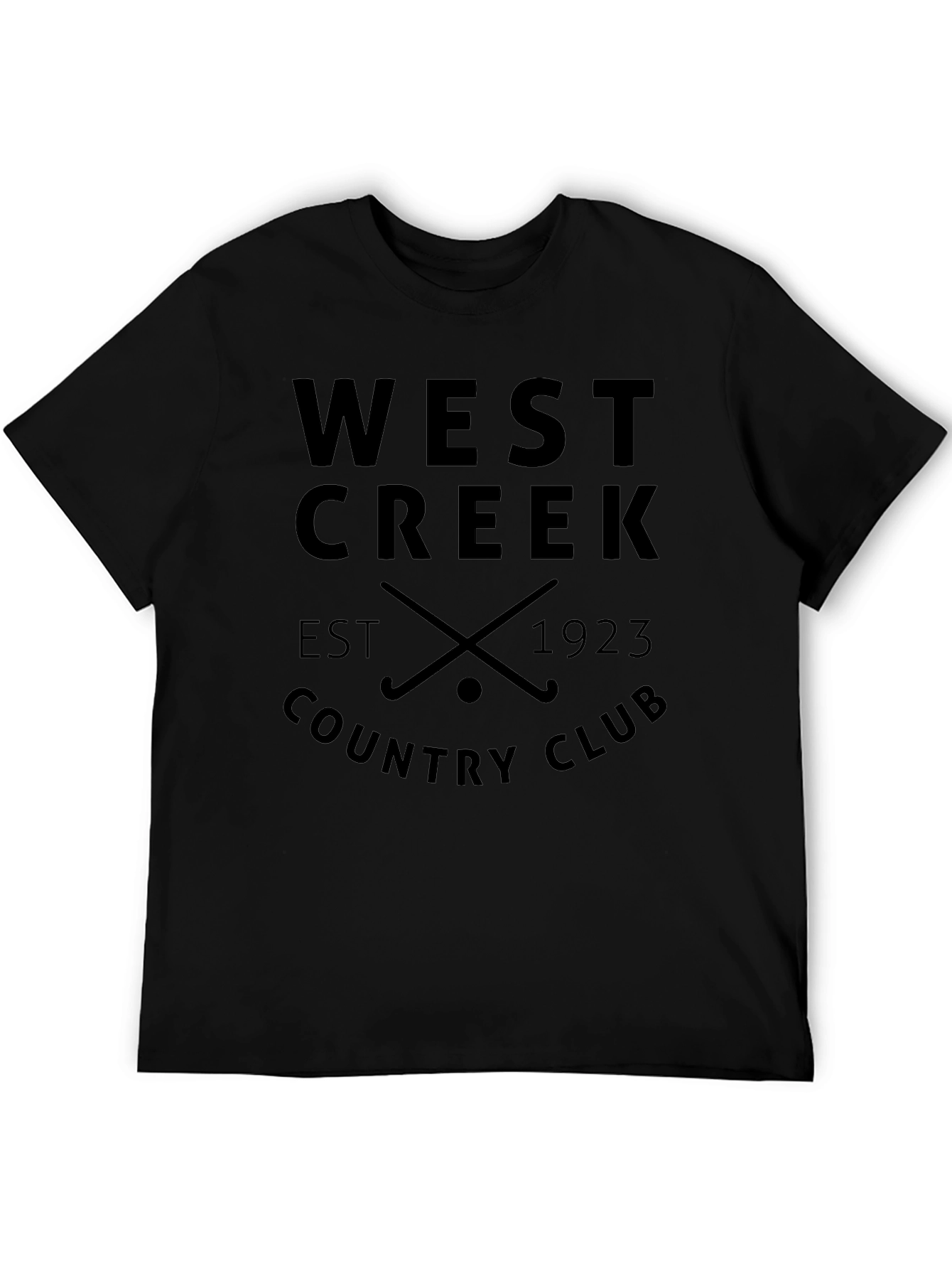 West Creek Country Club T-Shirt Black Cotton