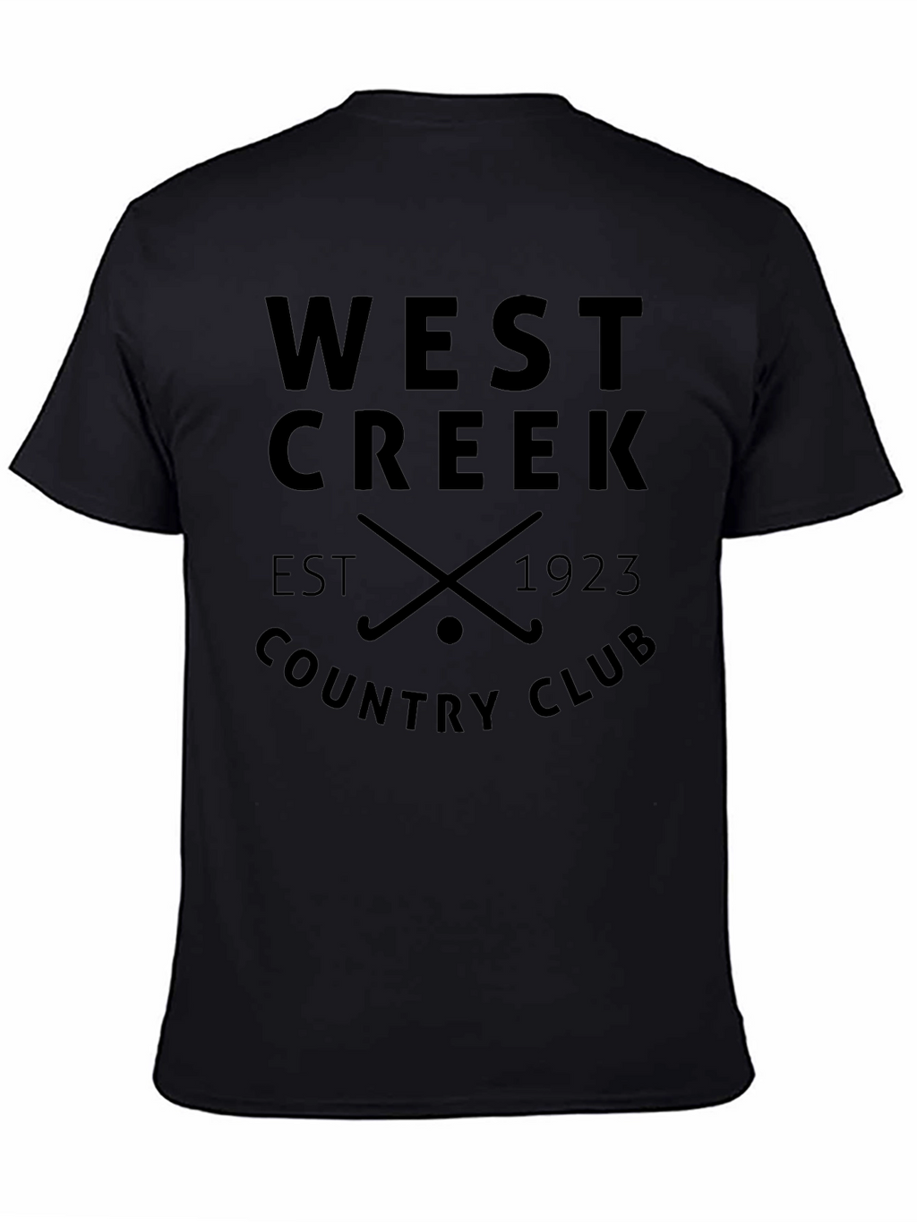 West Creek Country Club T-Shirt Black Cotton