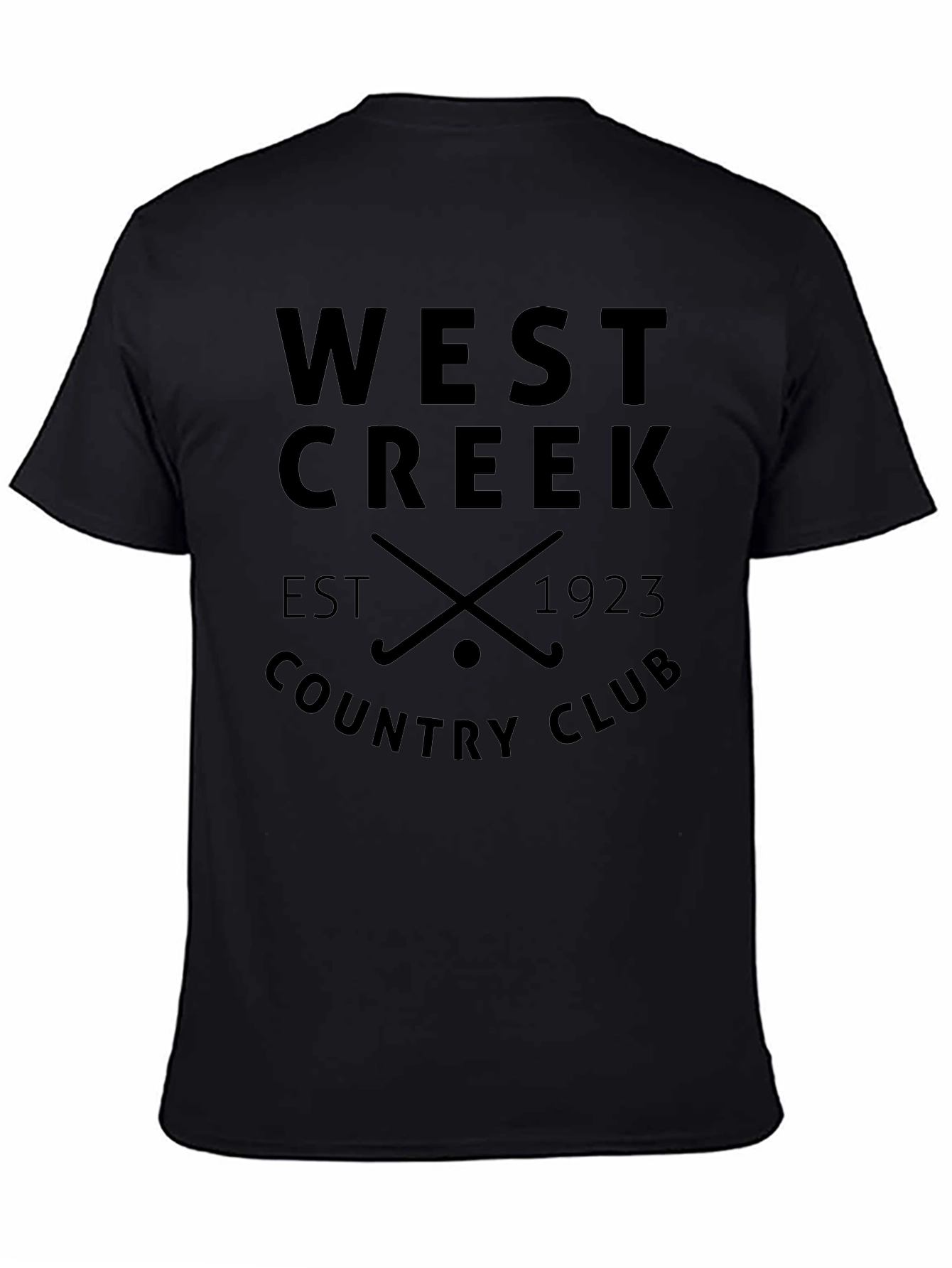 West Creek Country Club T-Shirt Black Cotton