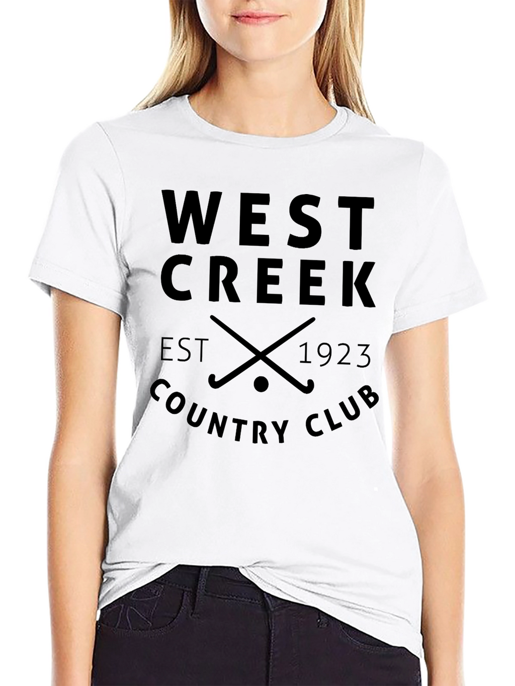West Creek Country Club T-Shirt Black Cotton