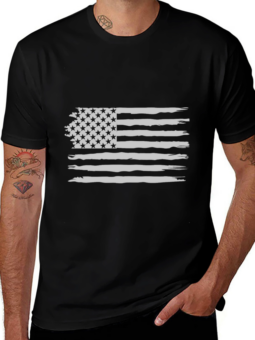 Distressed American Flag Graphic Tee