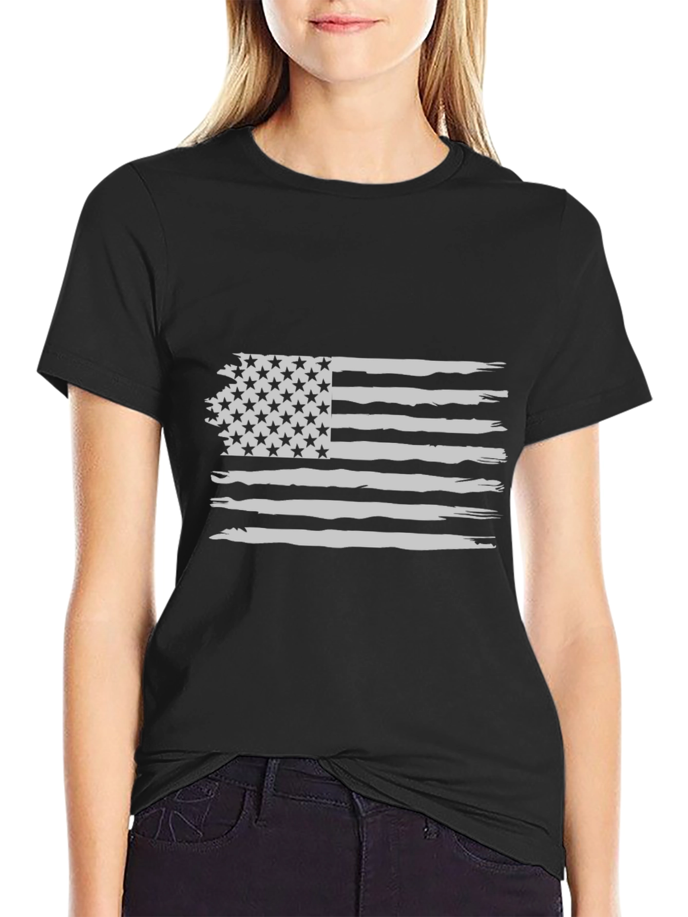Distressed American Flag Graphic Tee