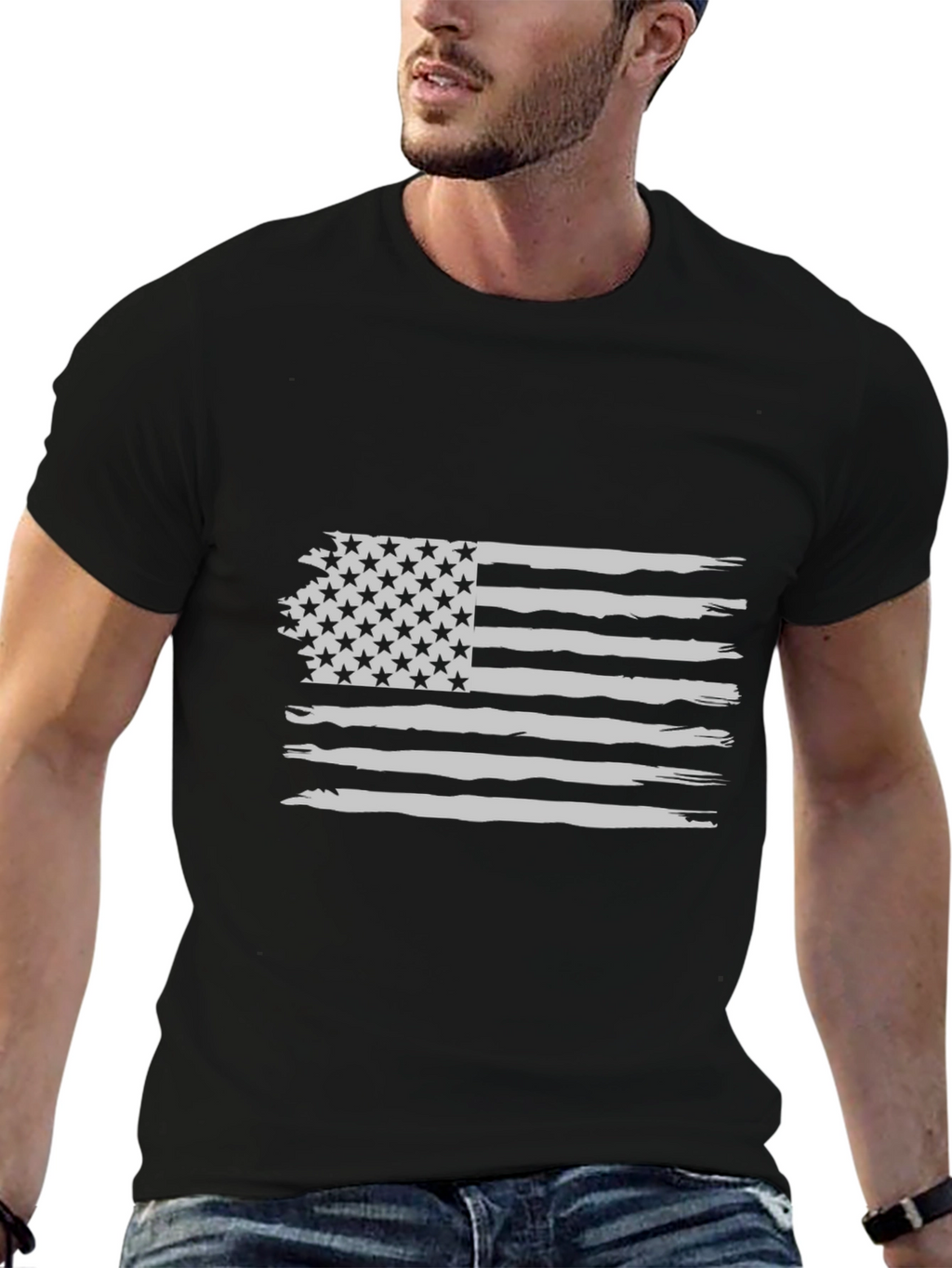 Distressed American Flag Graphic Tee