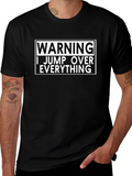 Warning I Jump Over Everything Black T-Shirt