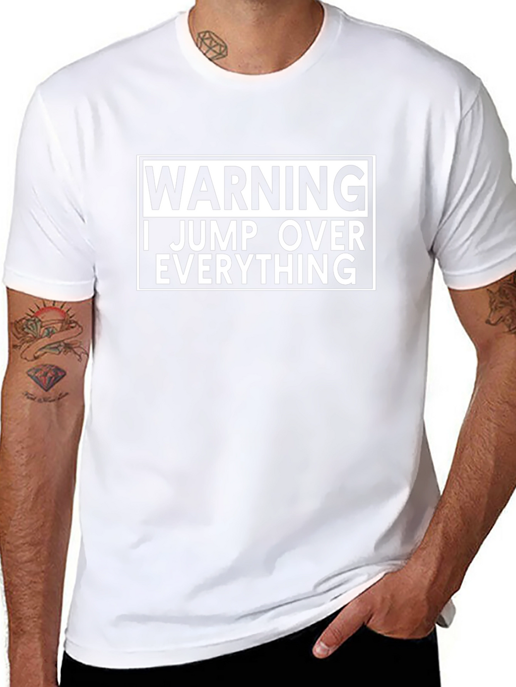 Warning I Jump Over Everything Black T-Shirt