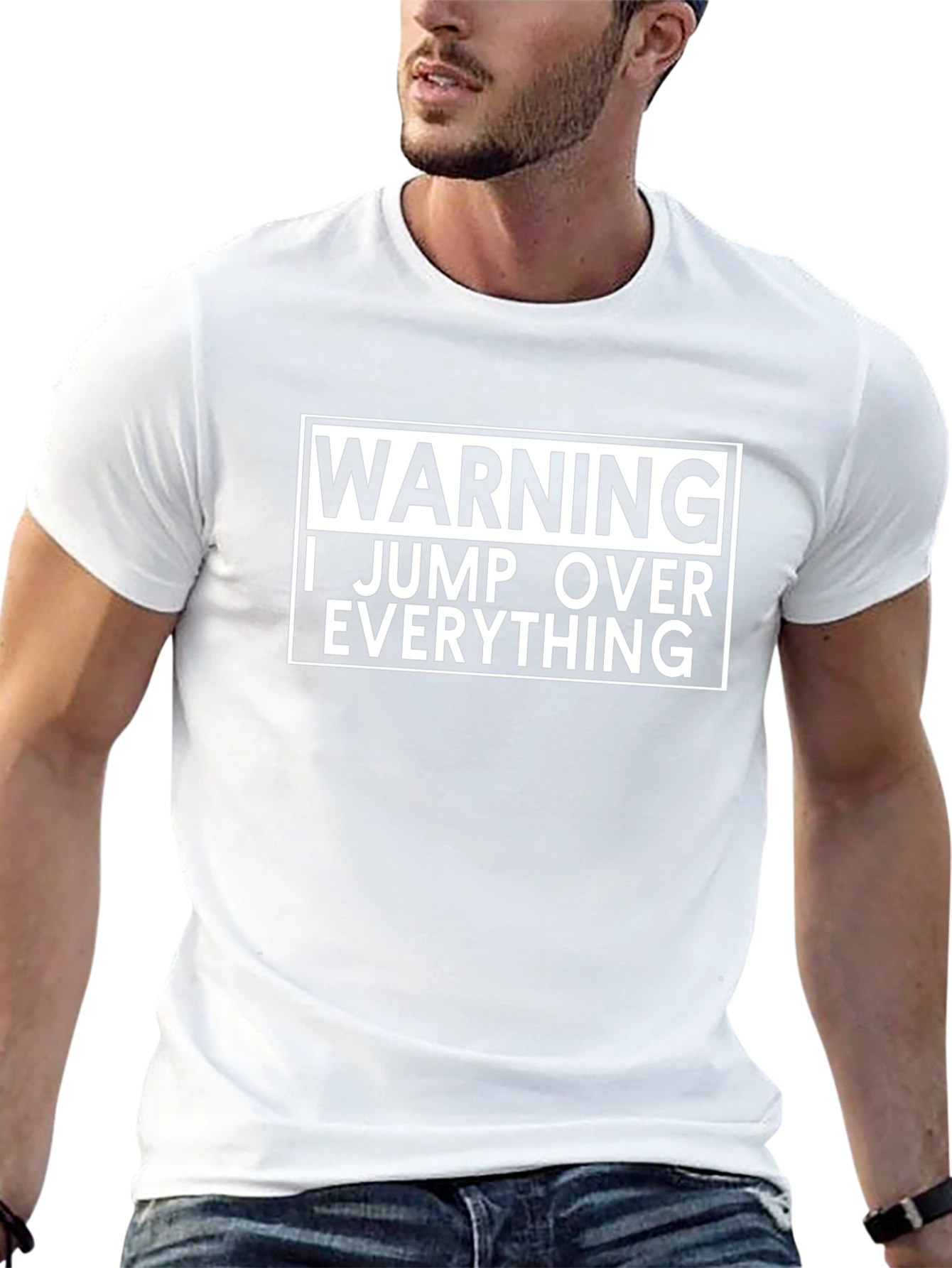 Warning I Jump Over Everything Black T-Shirt