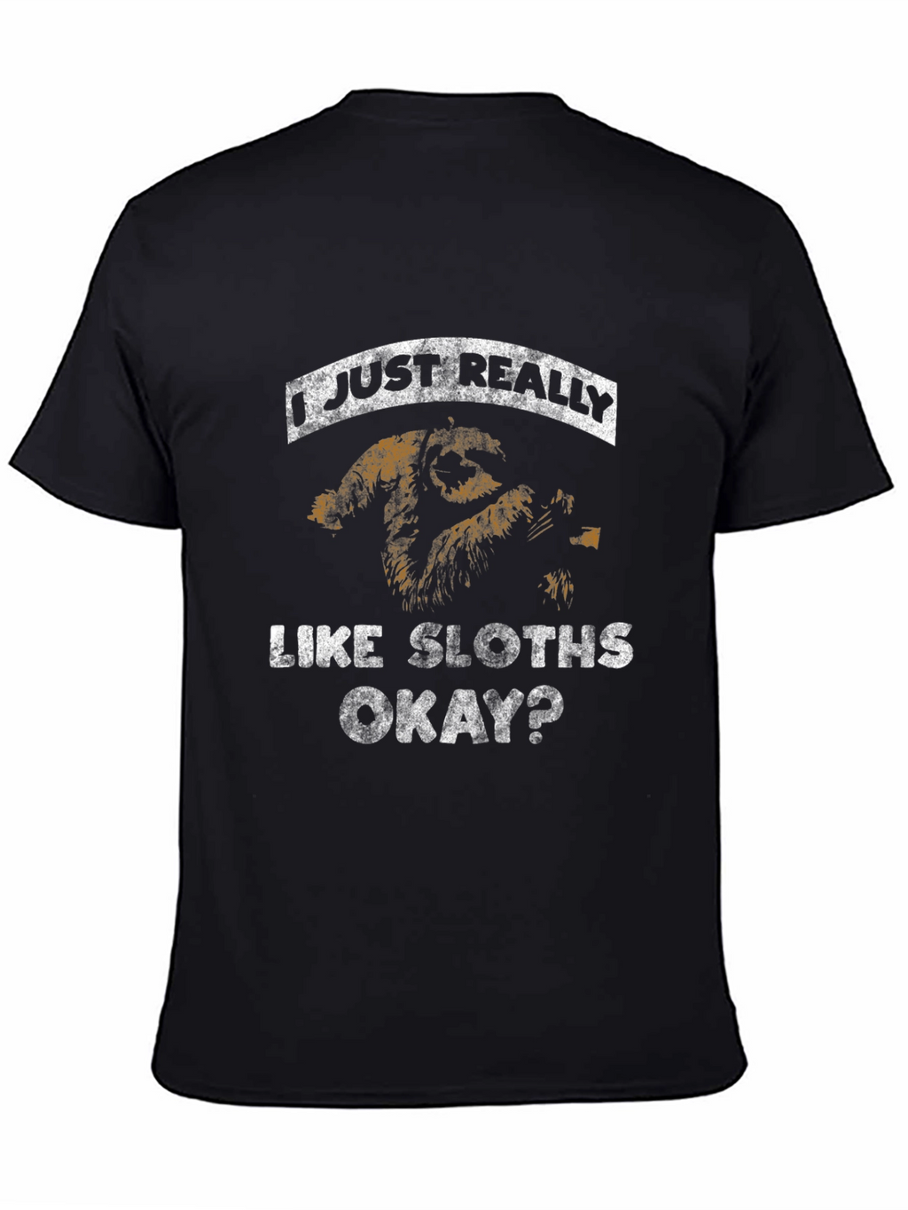 I Just Really Like Sloths Black Graphic Tee