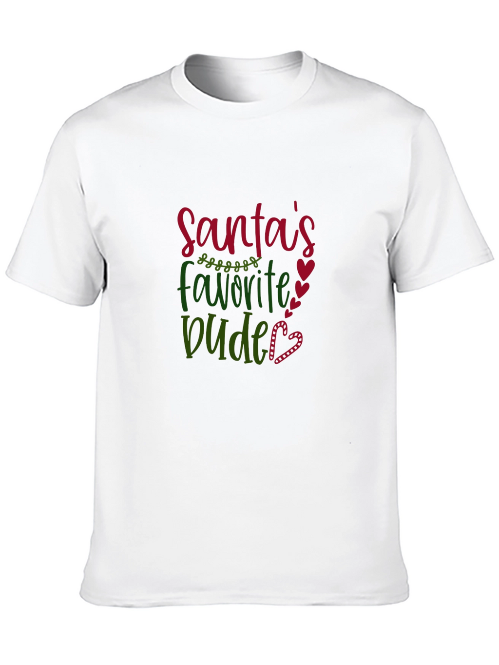Santas Favorite Dude Graphic T-Shirt - Holiday Fun!