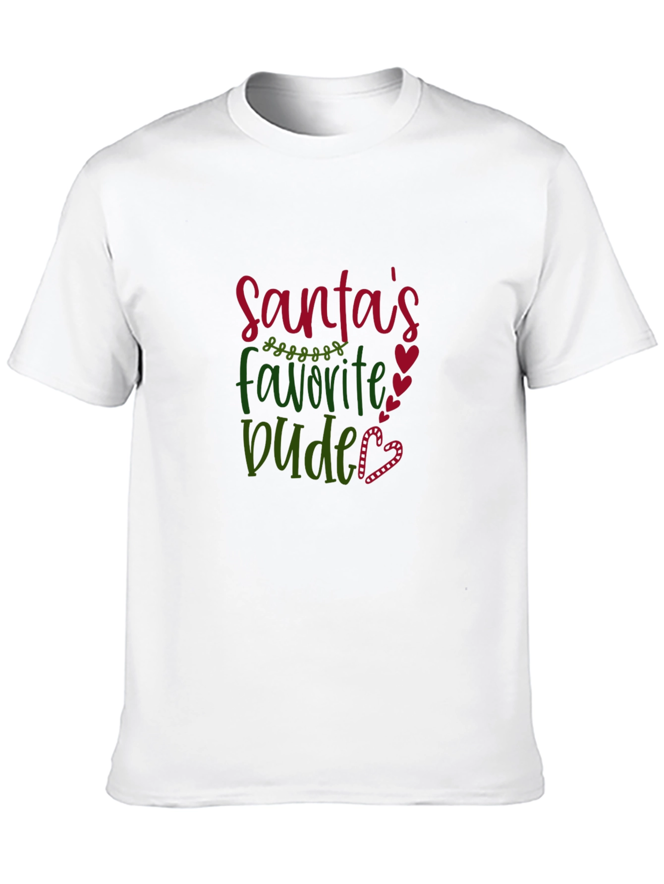 Santas Favorite Dude Graphic T-Shirt - Holiday Fun!
