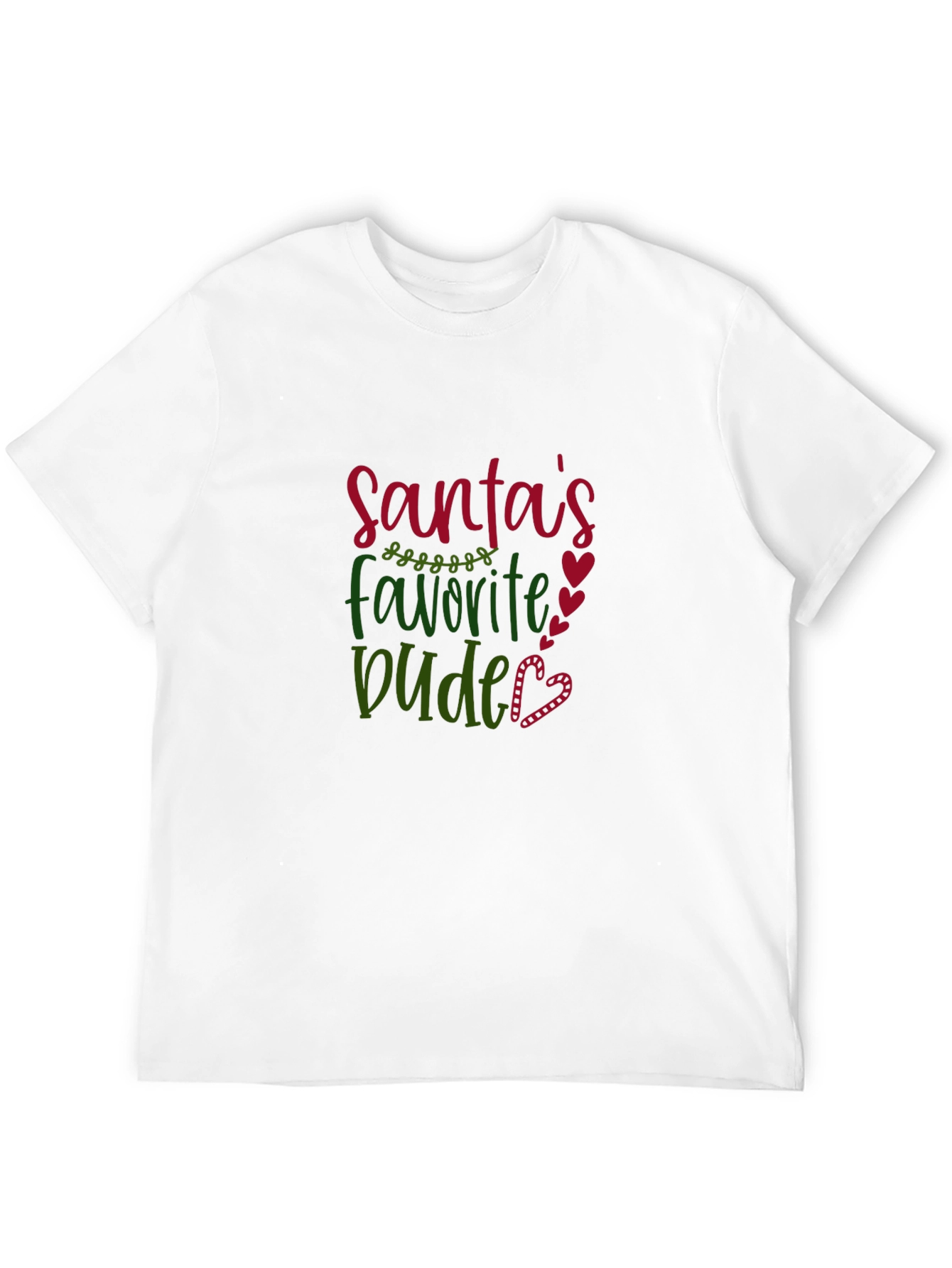 Santas Favorite Dude Graphic T-Shirt - Holiday Fun!