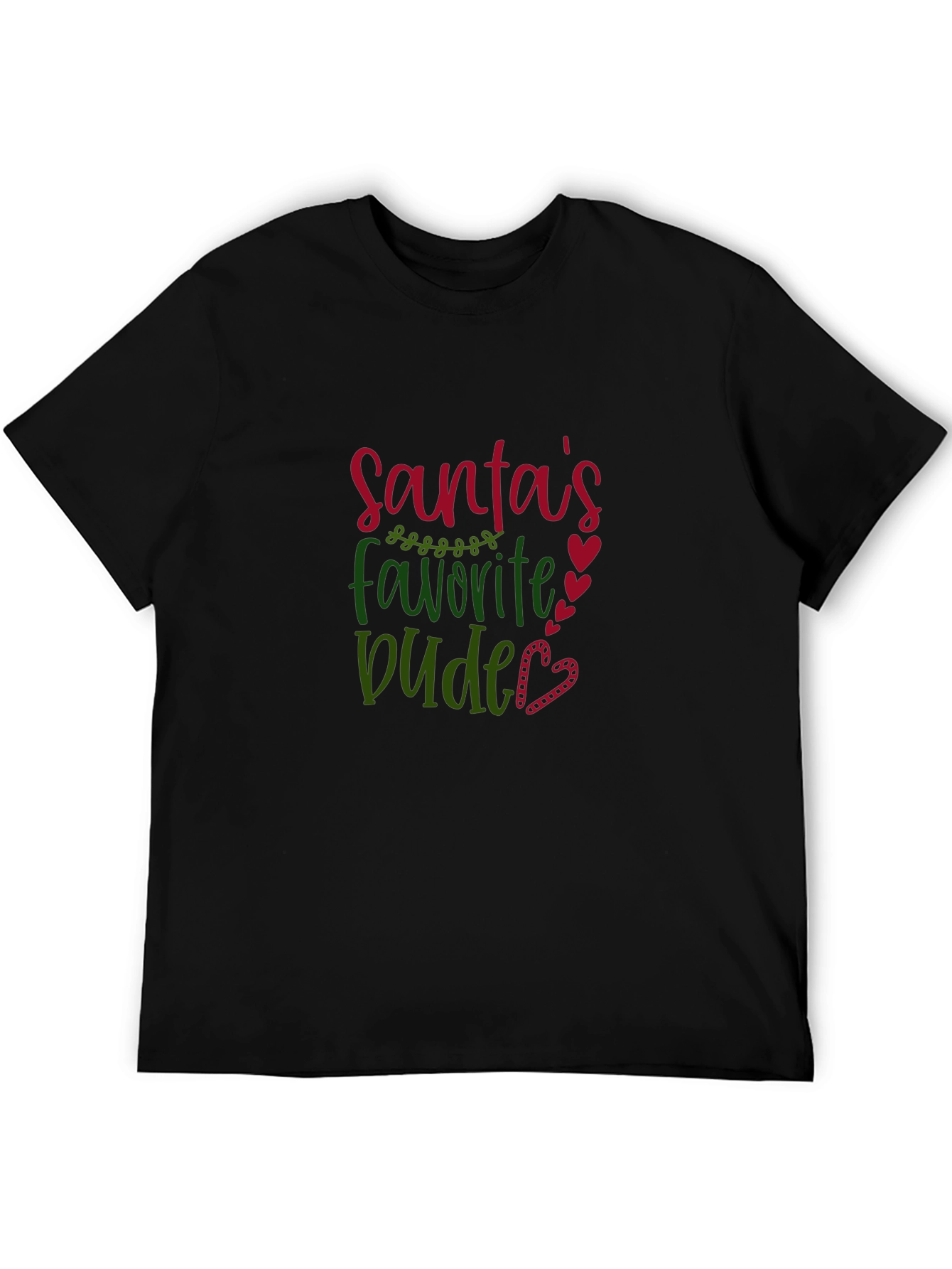Santas Favorite Dude Graphic T-Shirt - Holiday Fun!