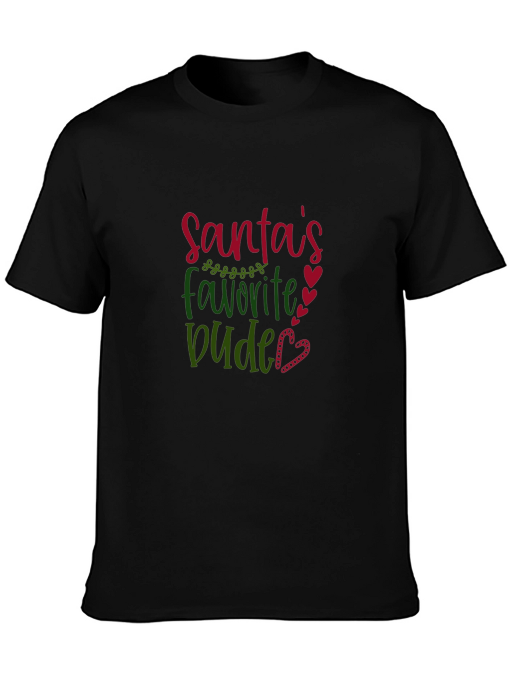Santas Favorite Dude Graphic T-Shirt - Holiday Fun!