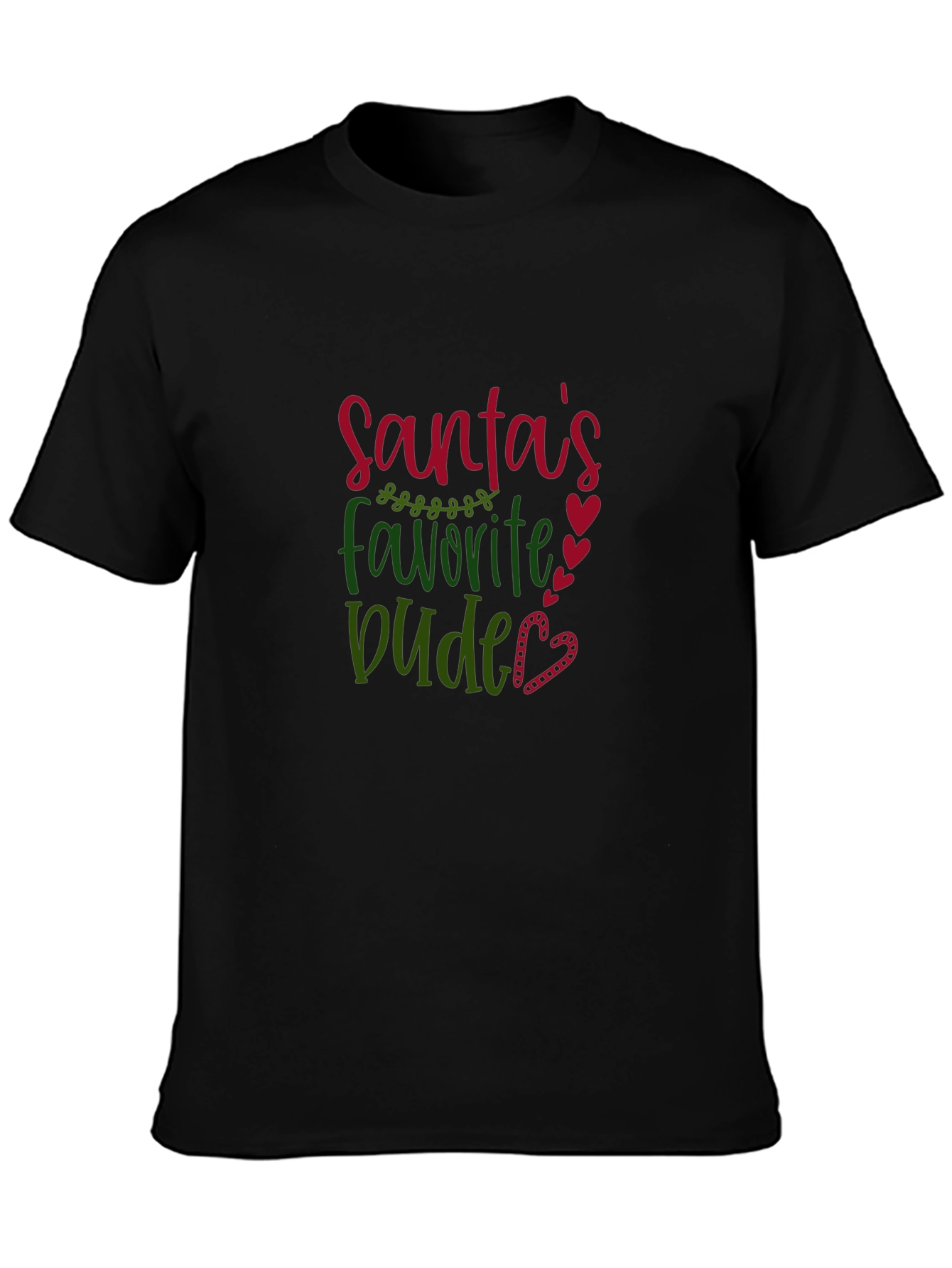 Santas Favorite Dude Graphic T-Shirt - Holiday Fun!