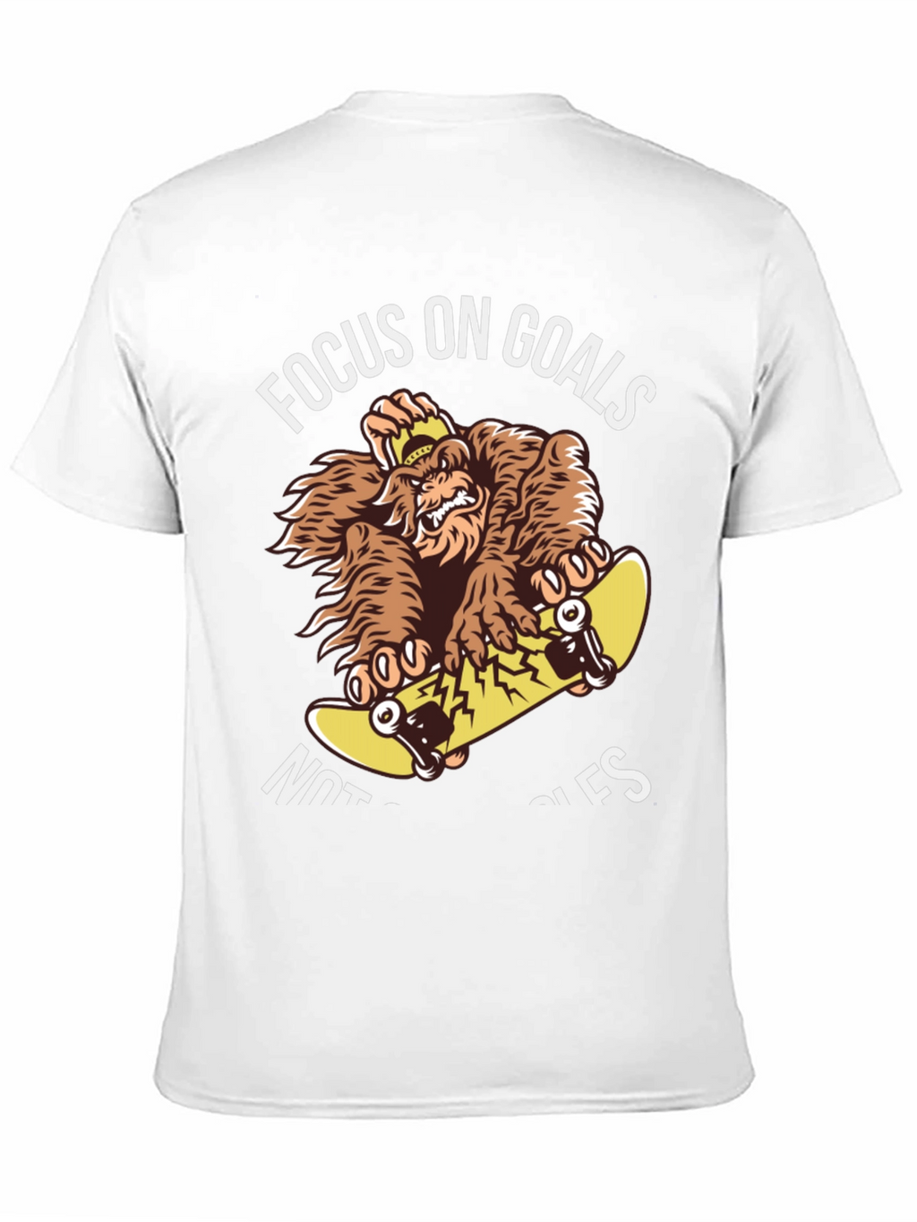 Focus on Goals Skateboard Gorilla Graphic T-Shirt