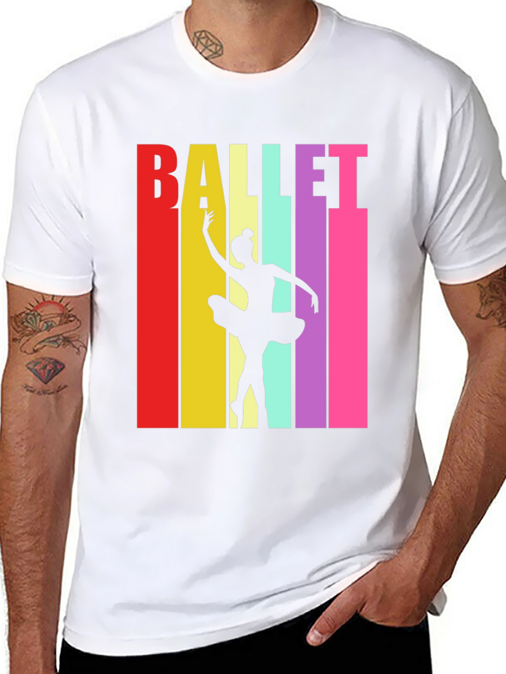 Retro Ballet Dancer T-Shirt - Black